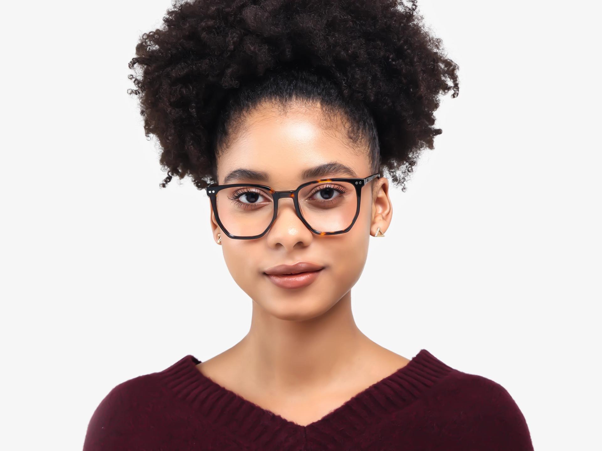 Tortoise Clip-On Glasses with Green & Yellow Lenses