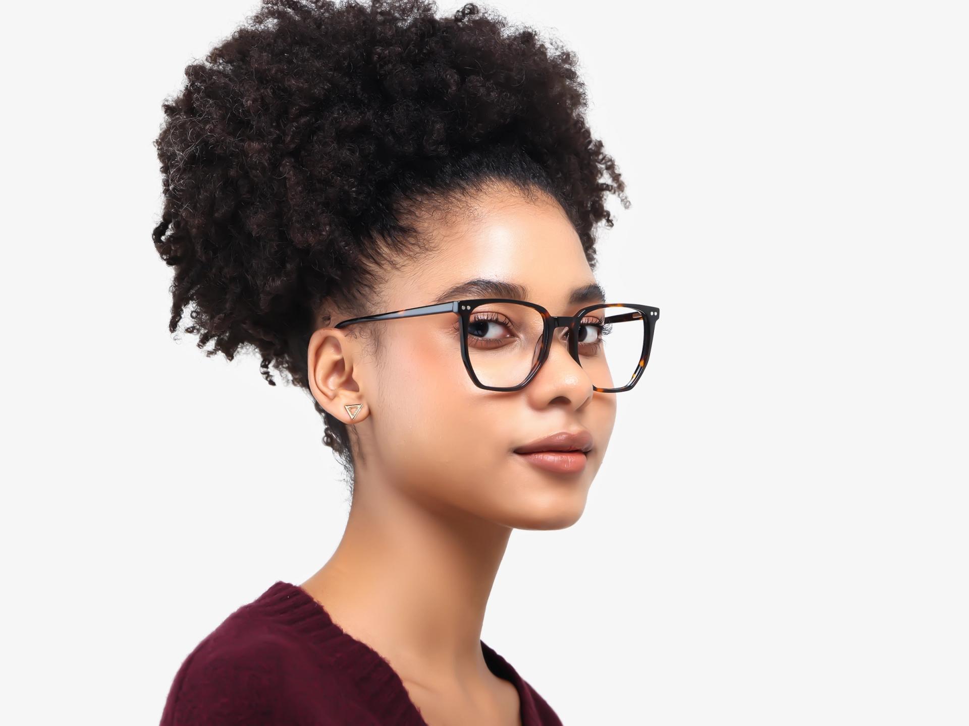 Tortoise Clip-On Glasses with Green & Yellow Lenses