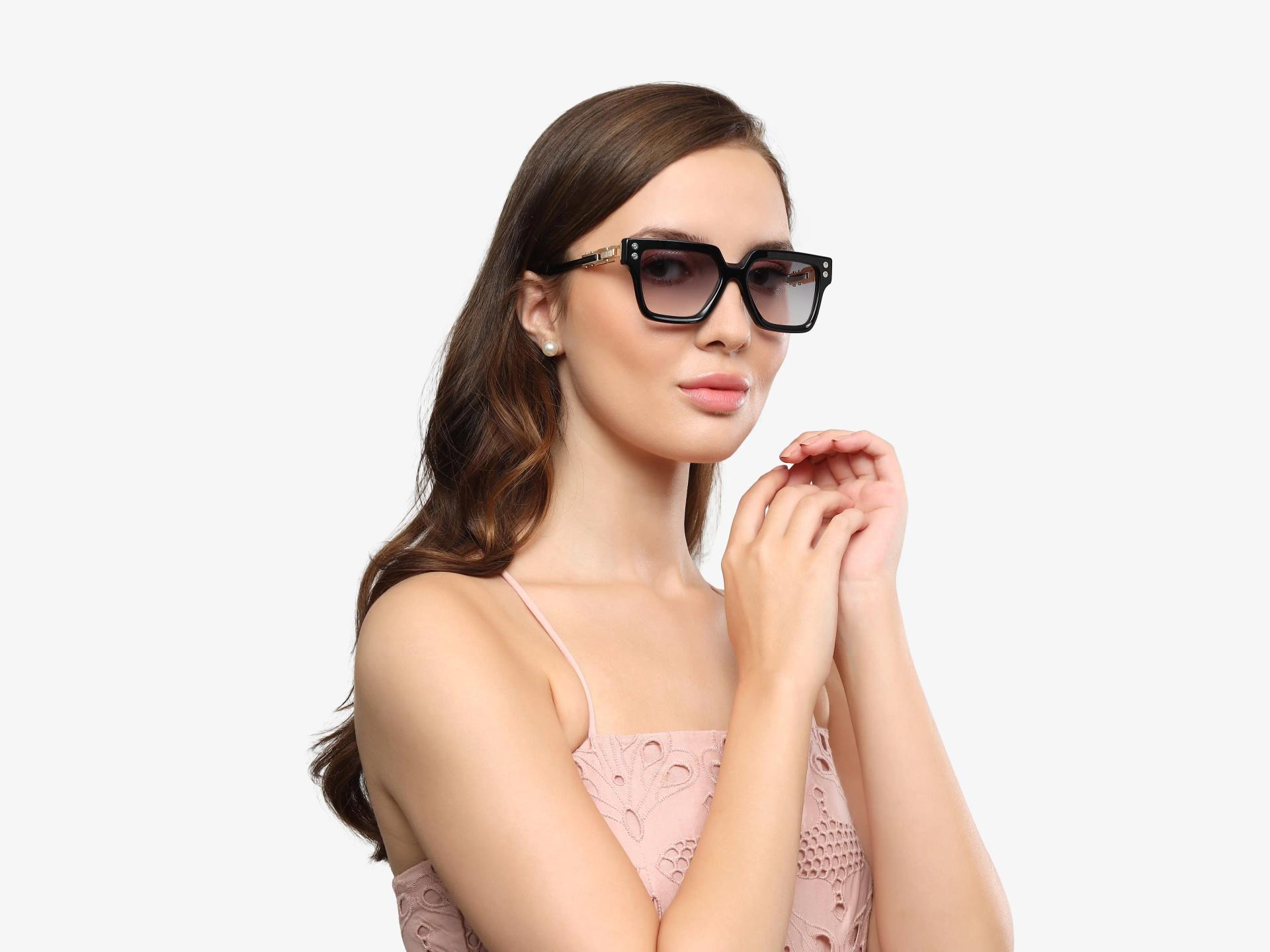 Black Frame With Light Grey Gradient Tint Sunglasses-1