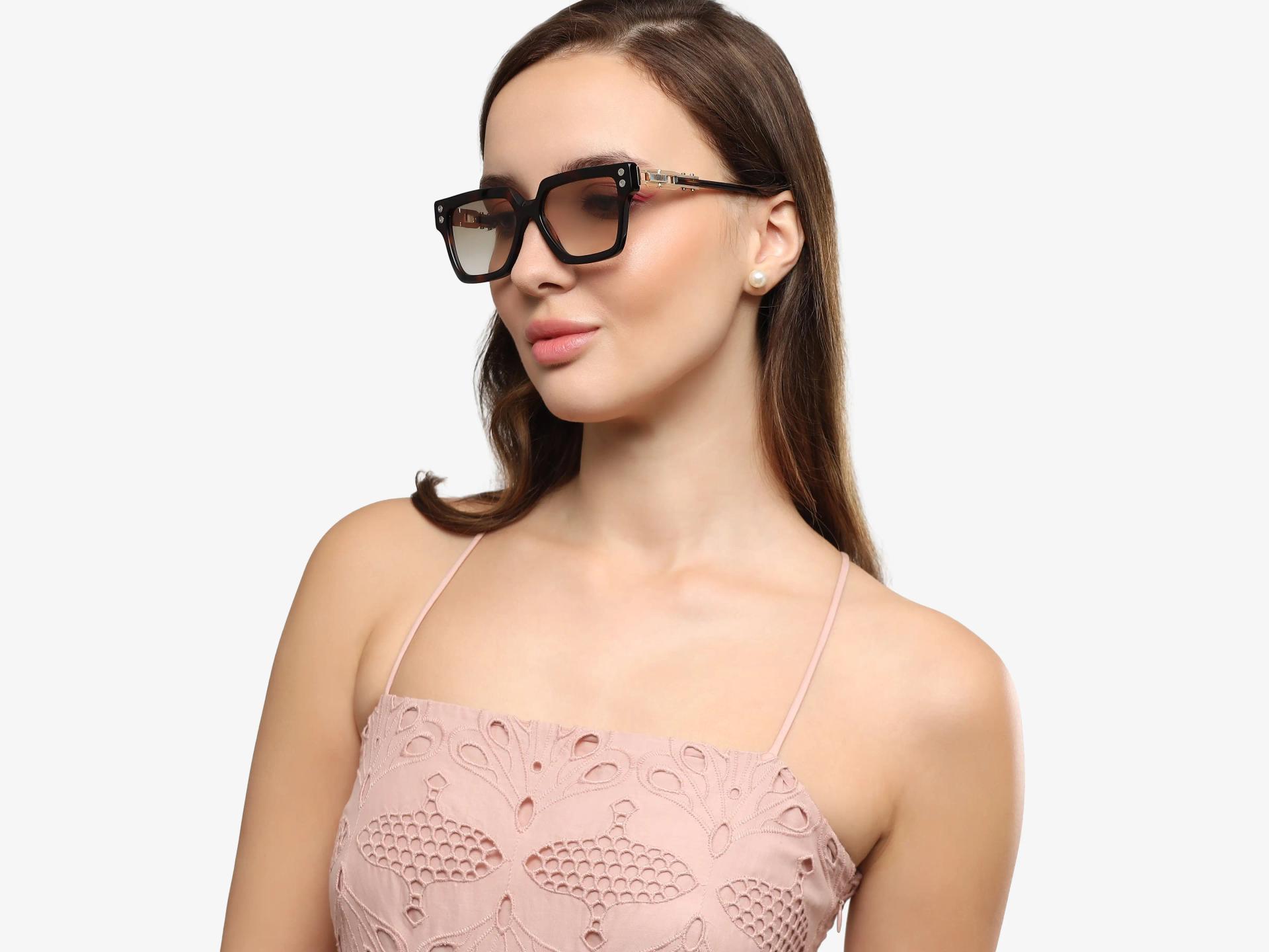 Dark Tortoise Frame With Brown Gradient Tint Sunglasses-1