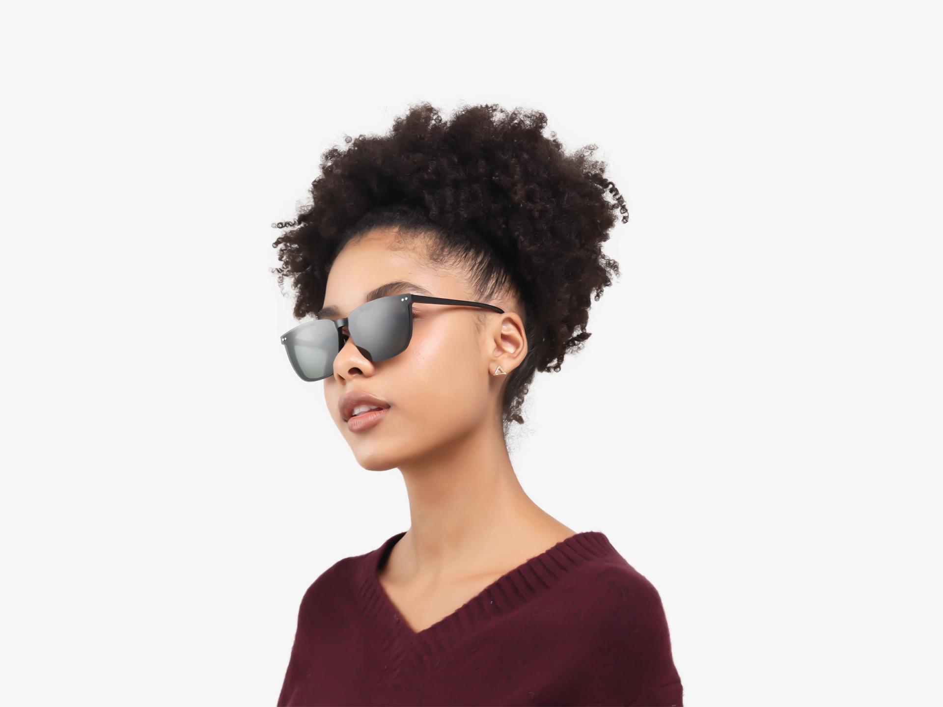 Black Square Fullrim Clip-On Glasses