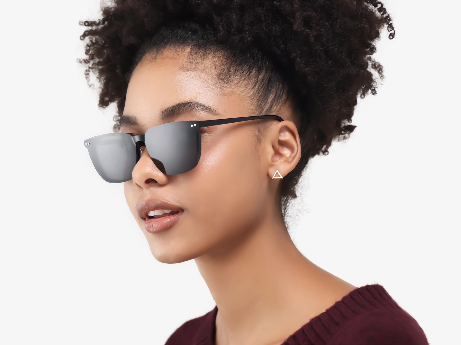 Navy Blue Magnetic Clip-On Glasses – Green & Yellow