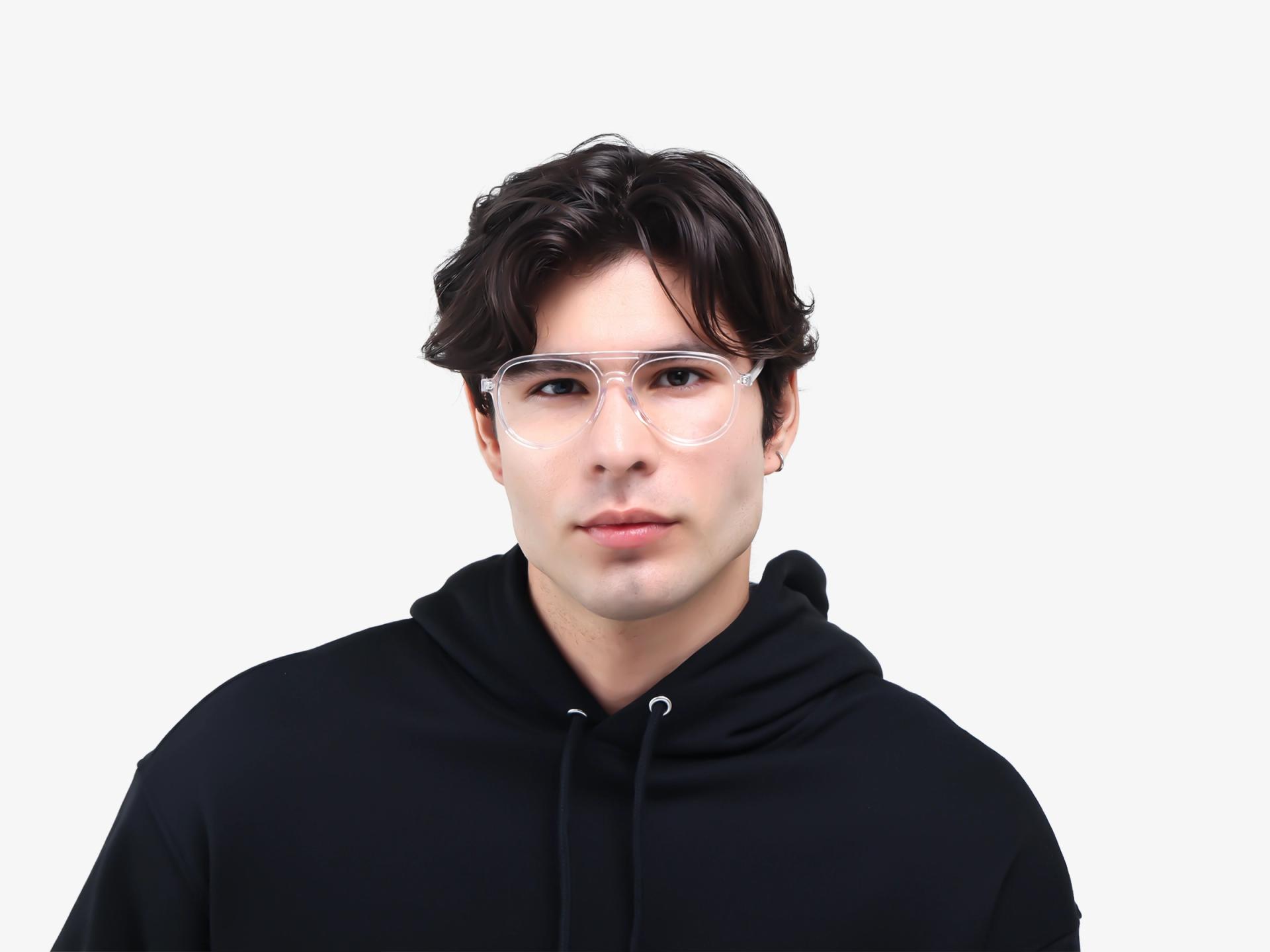 Crystal Clear Pilot Frame - Green & Yellow Clip-On