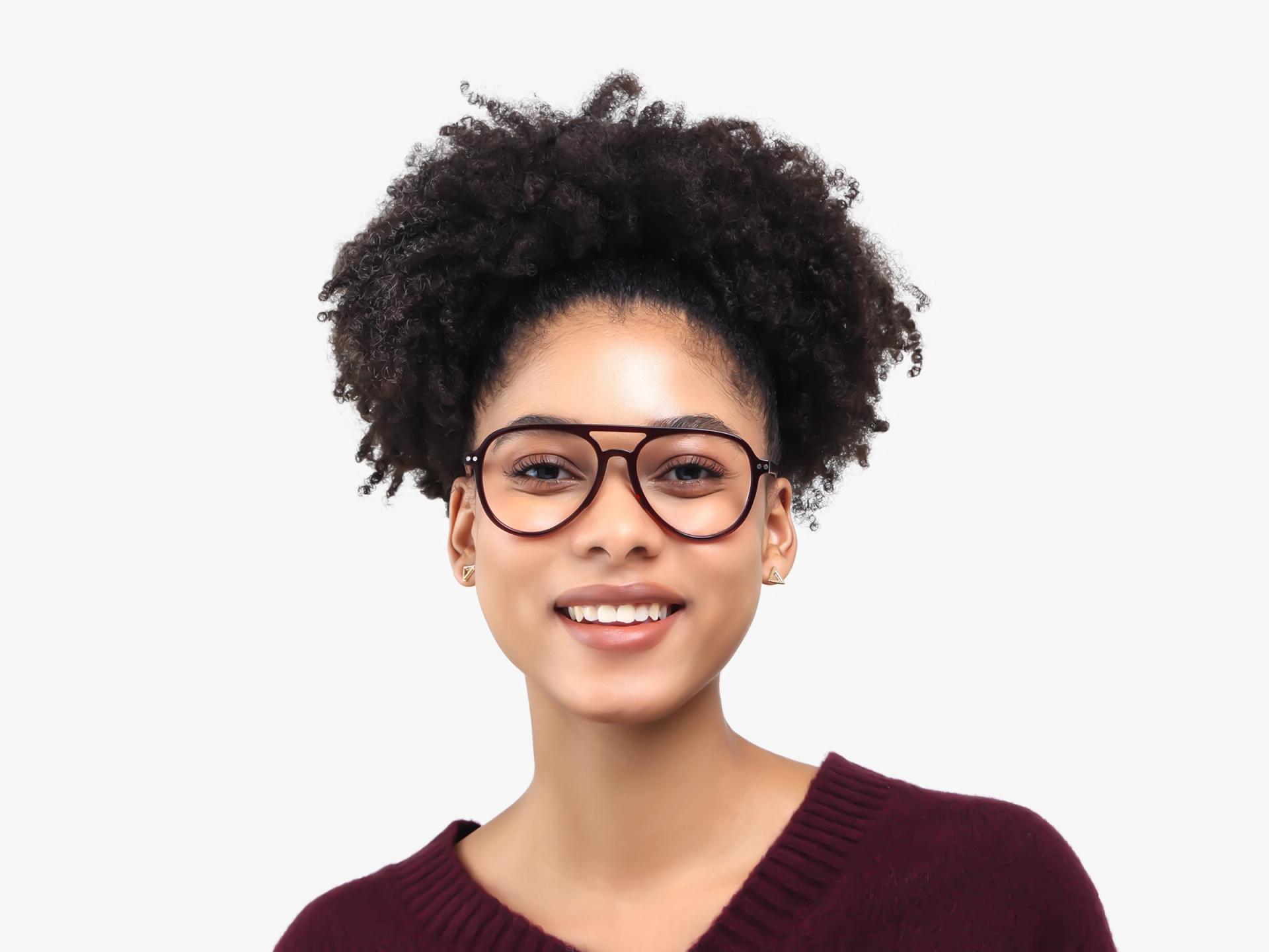 Dark Chestnut Magnetic Clip-On prescription Glasses – Green & Yellow