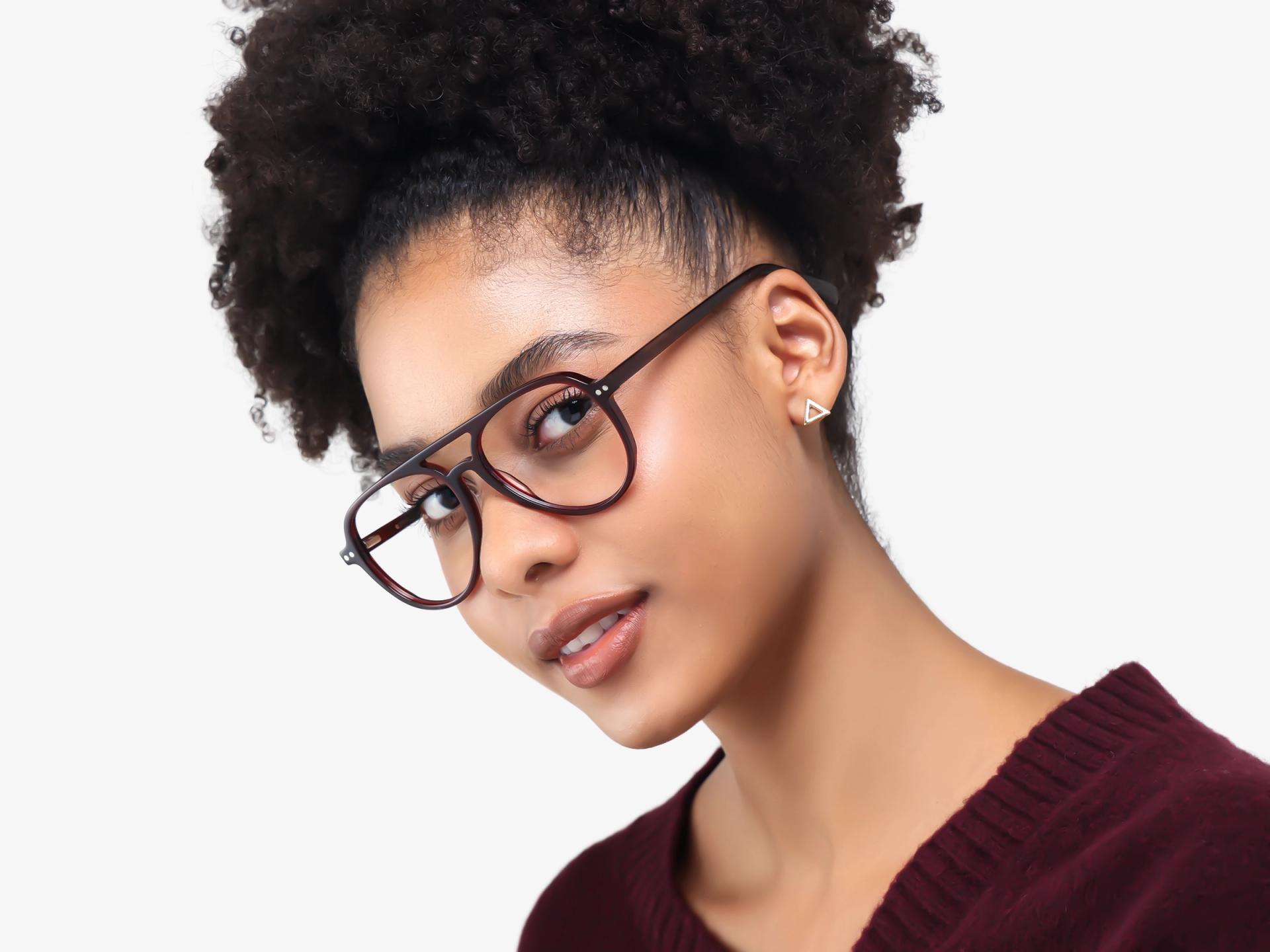 Dark Chestnut Magnetic Clip-On prescription Glasses – Green & Yellow