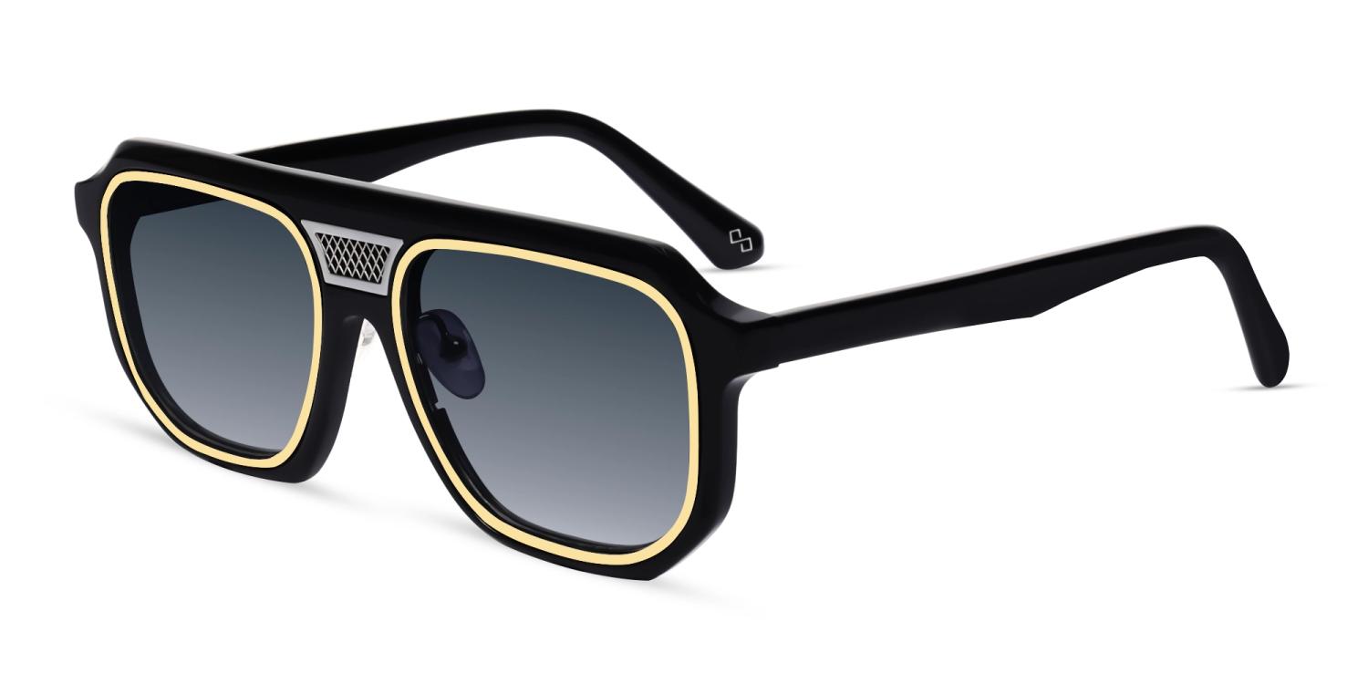 Black Vintage Frame With Grey Tint Sunglasses