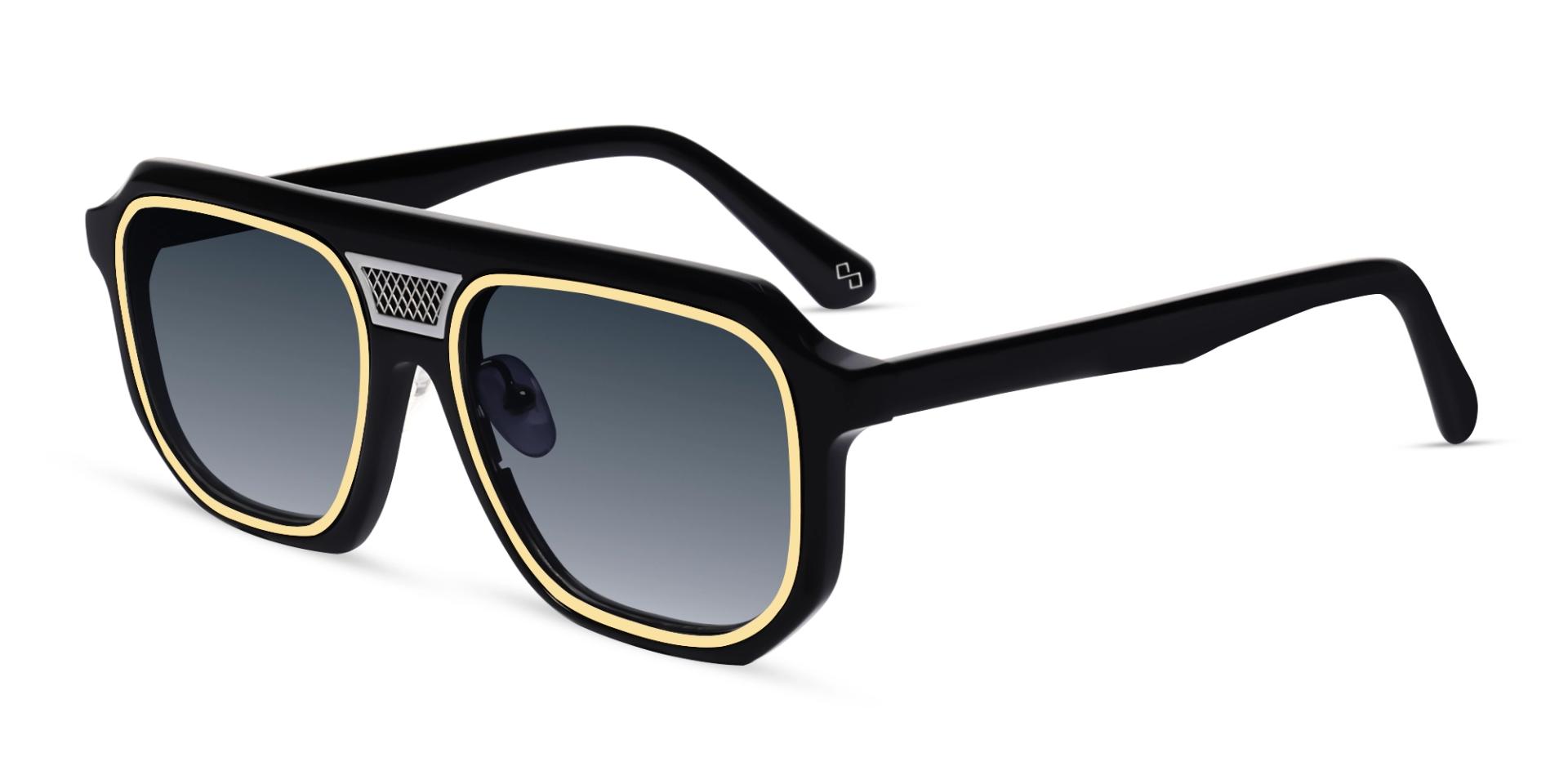 Black Vintage Frame With Grey Tint Sunglasses
