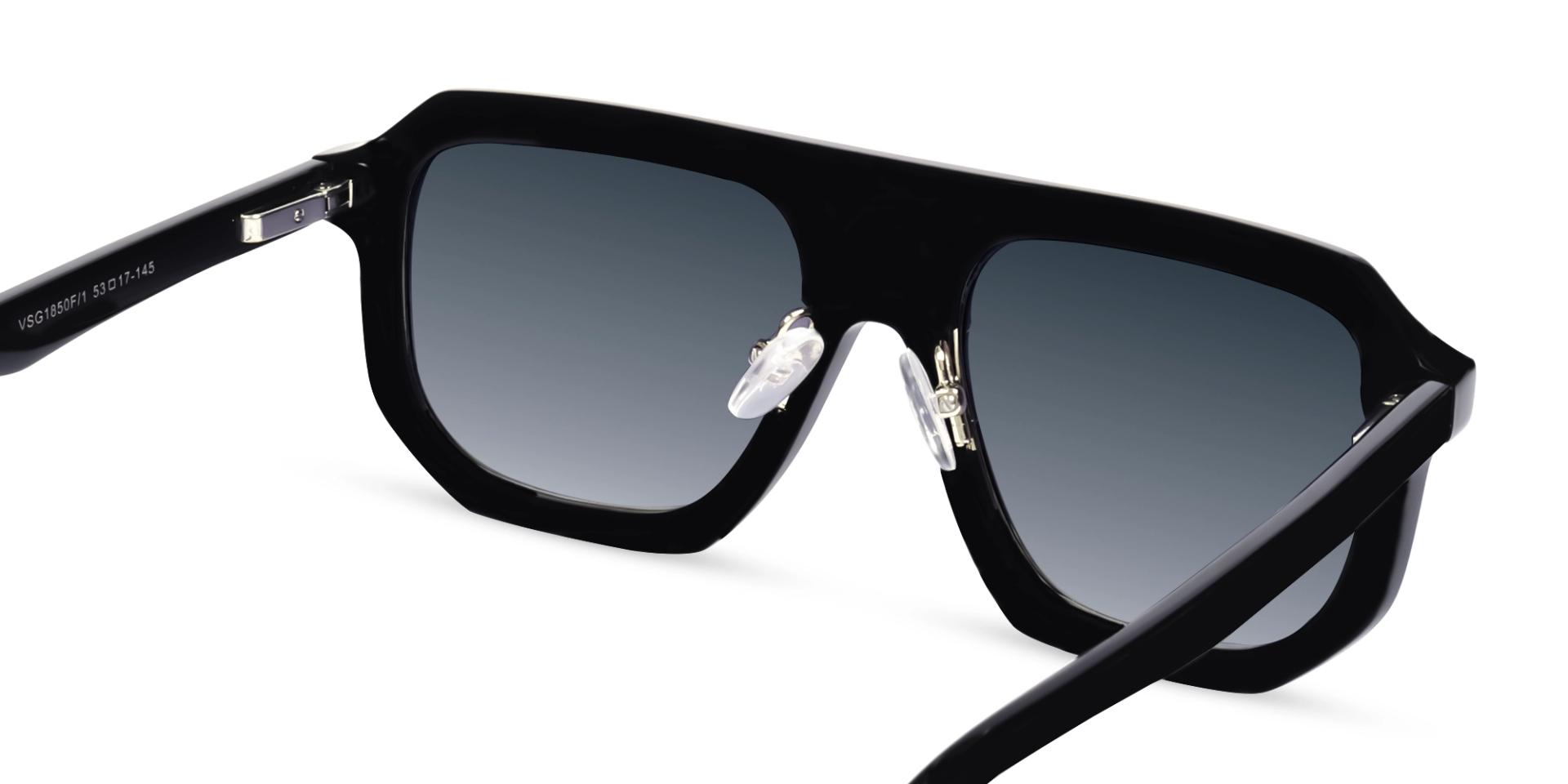 Black Vintage Frame With Grey Tint Sunglasses