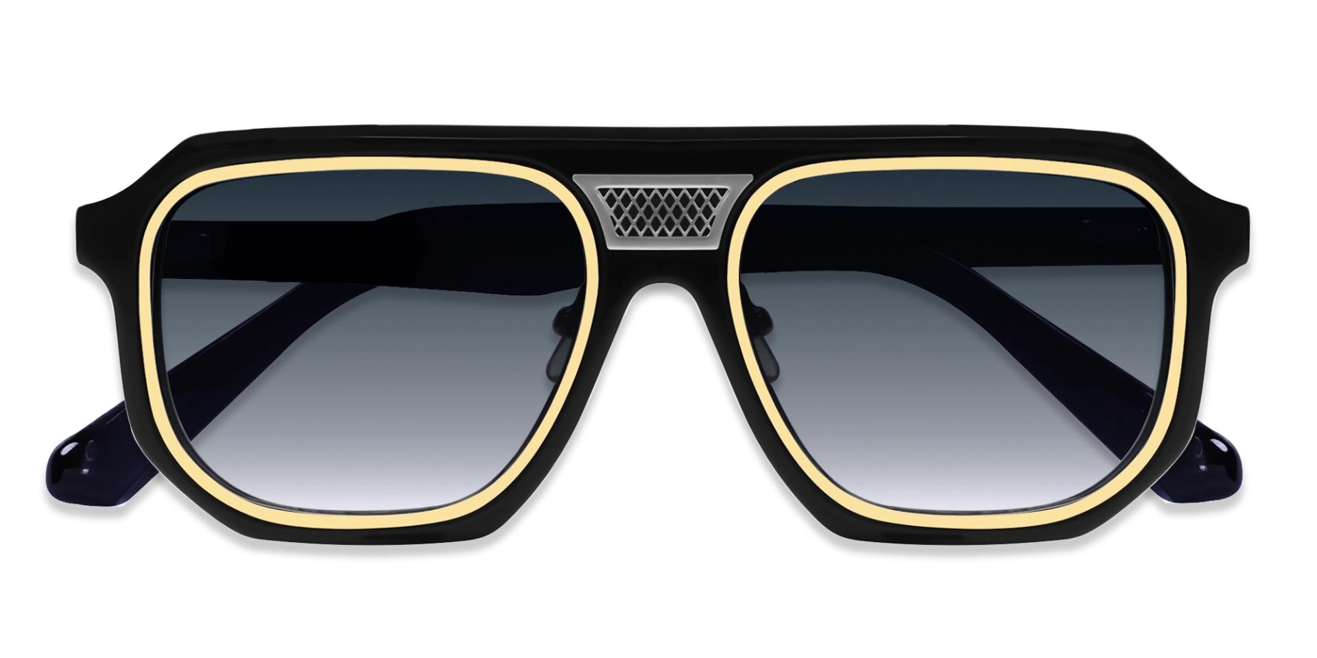 Black Vintage Frame With Grey Tint Sunglasses