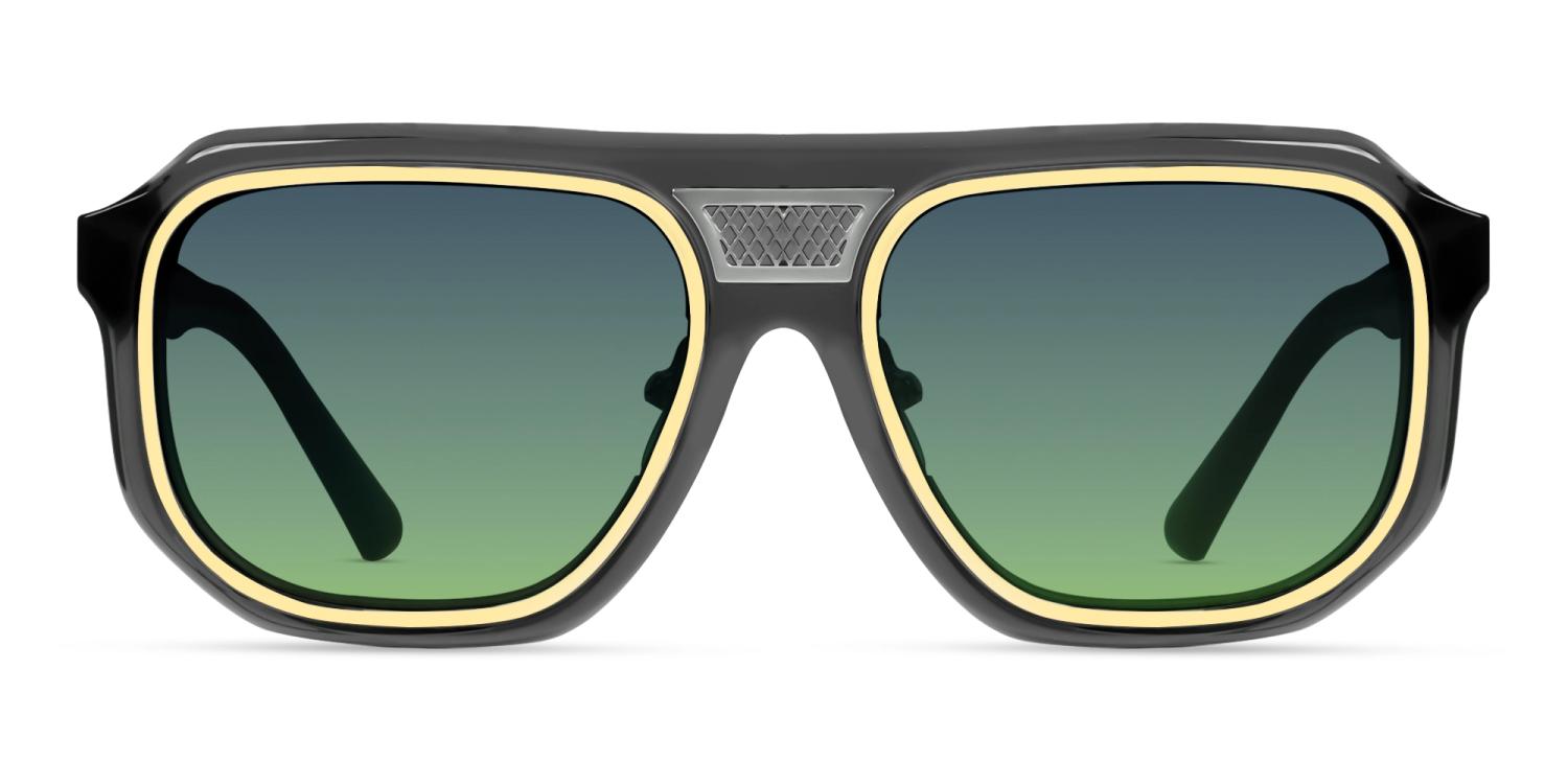 Grey vintage square Sunglasses With Grey Tint