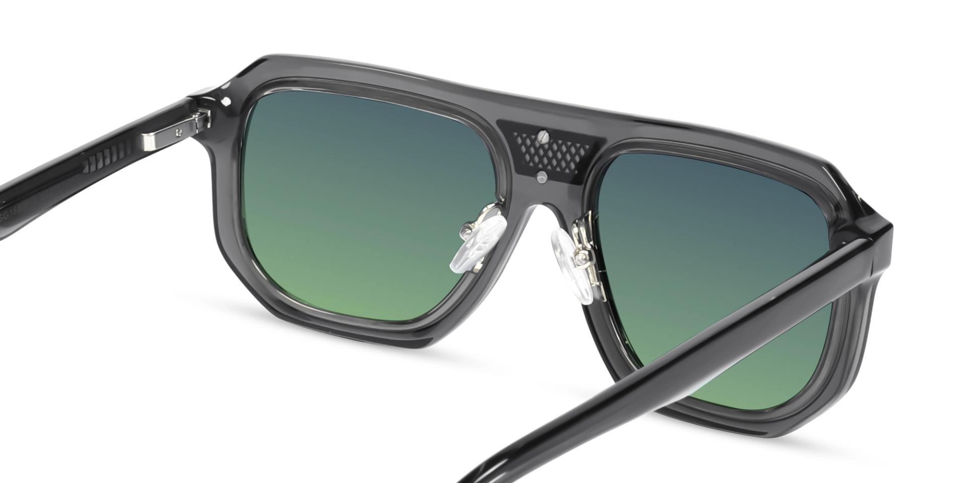 Grey vintage square Sunglasses With Grey Tint