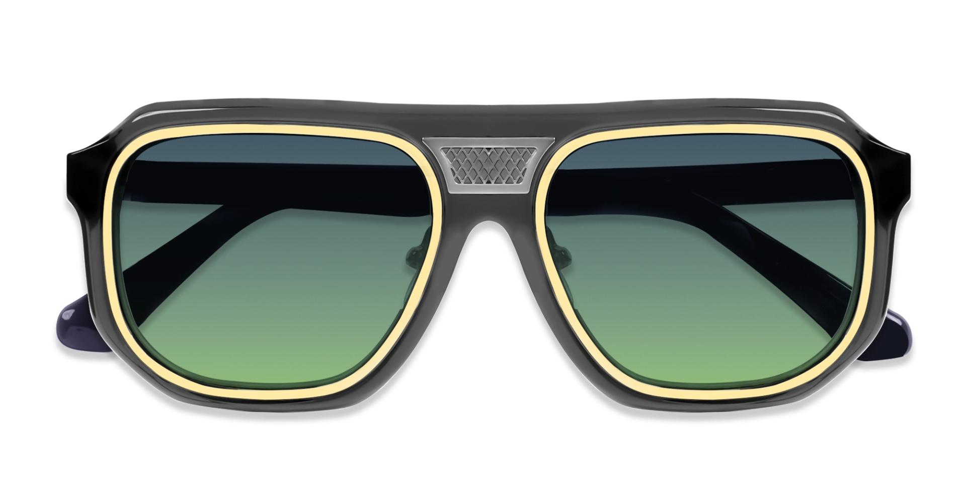 Grey vintage square Sunglasses With Grey Tint