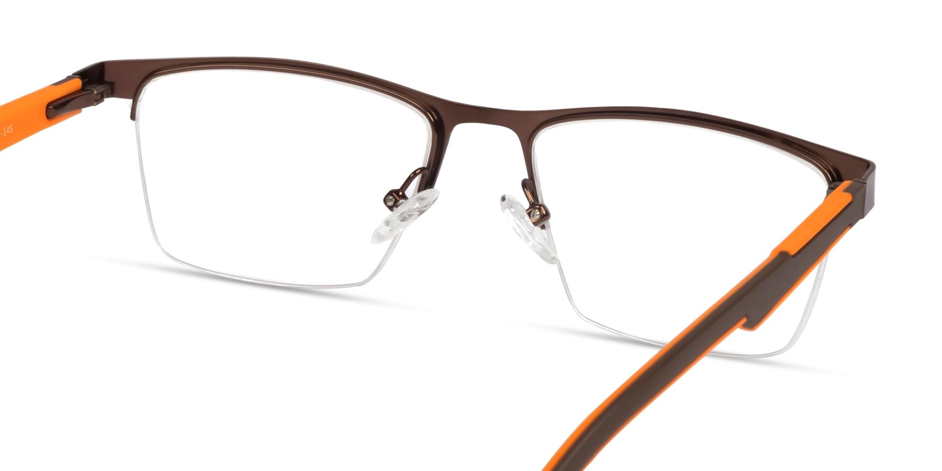 Square Bronze Brown Halfrim Metal Glasses-5