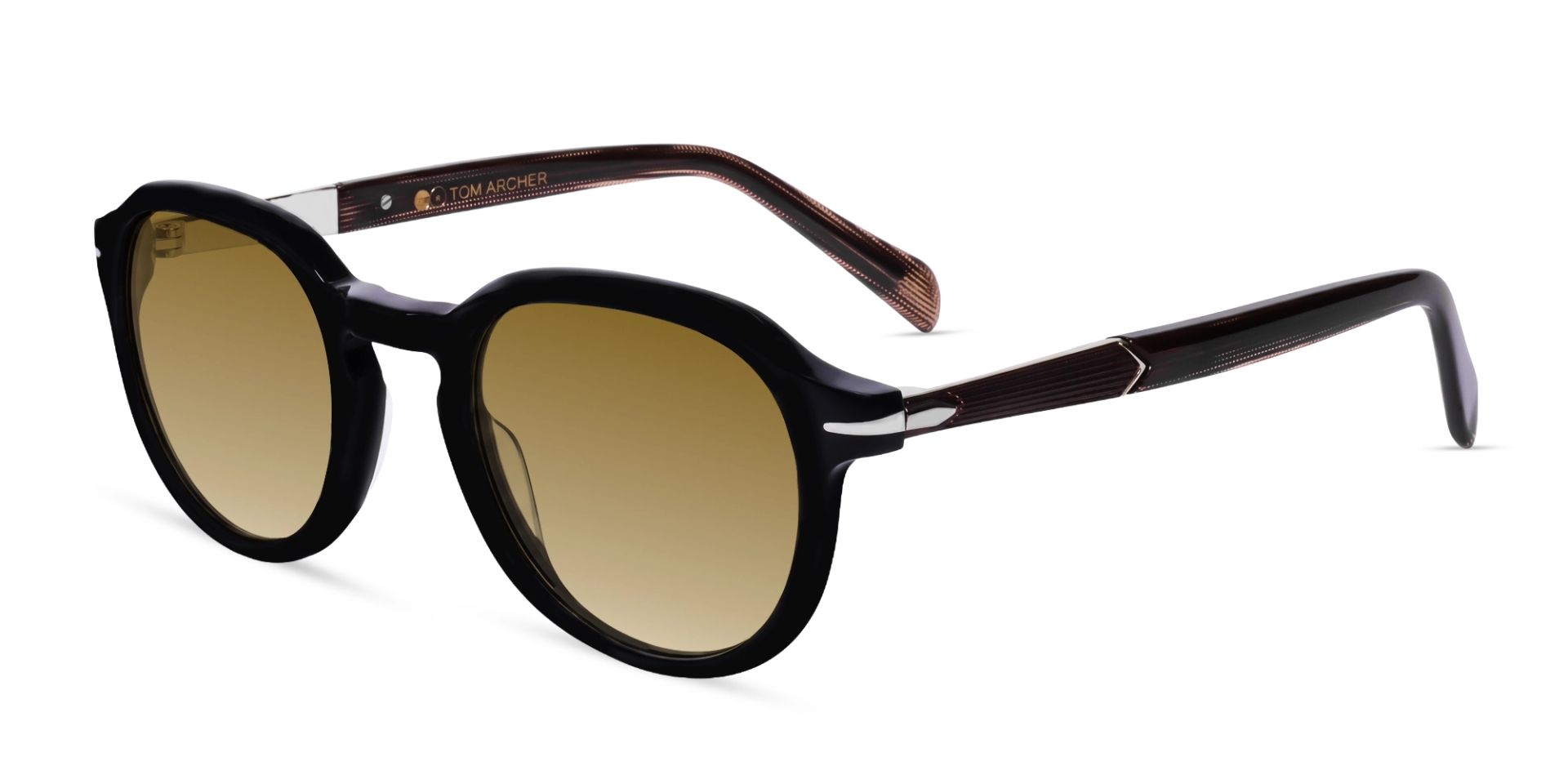 Black & Brown Keyhole Frame With Blue Tint Sunglasses Black & Brown Keyhole Frame With Blue Tint Sunglasses