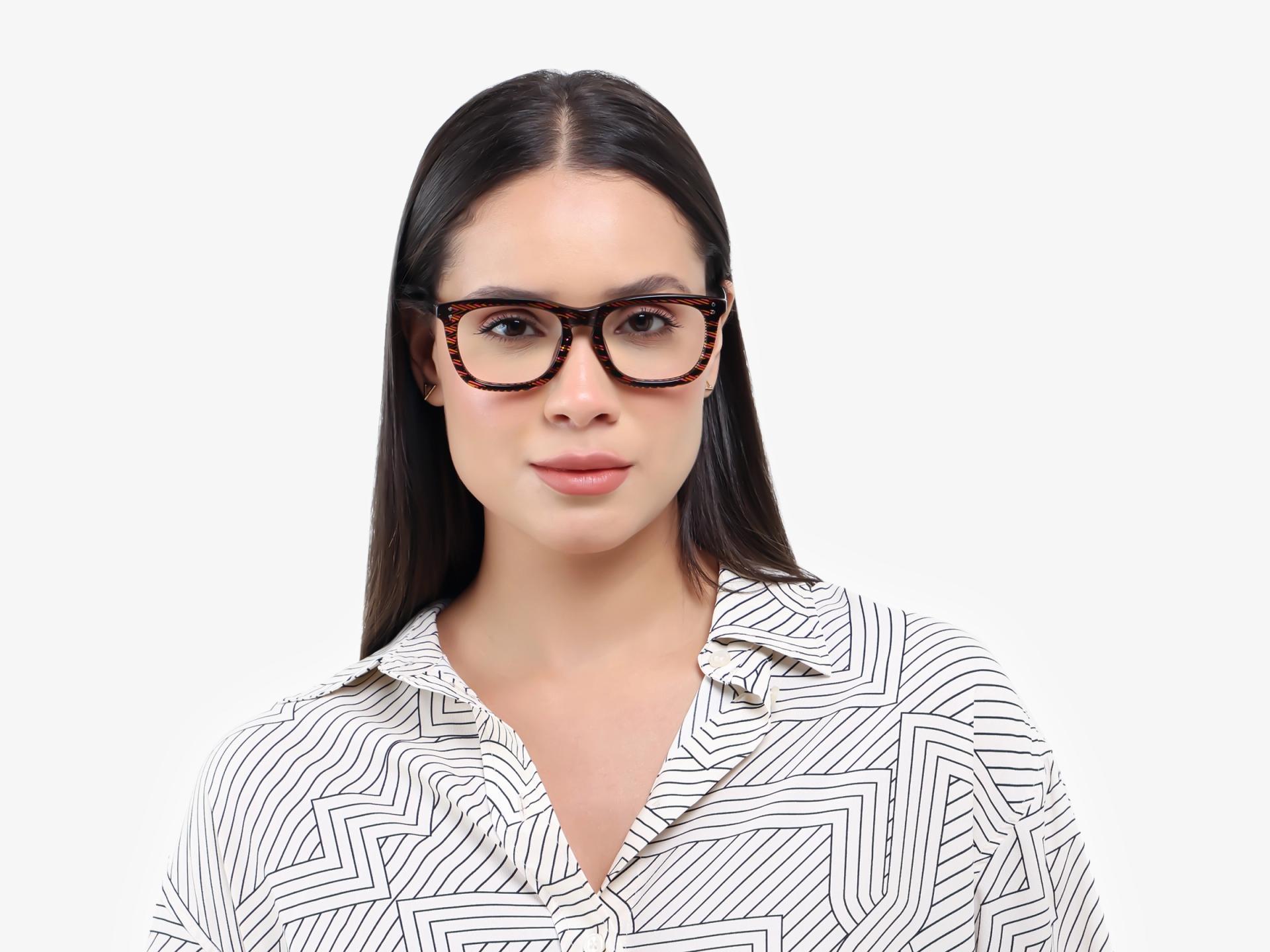 Black Maze Rectangular Keyhole Bridge Glasses