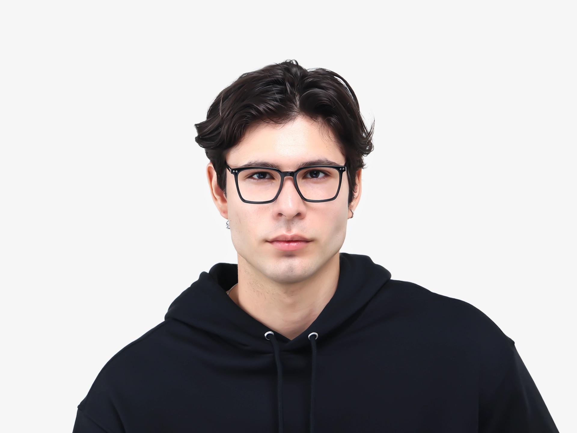 Black Square Frame With Yellow & Grey Clip-On