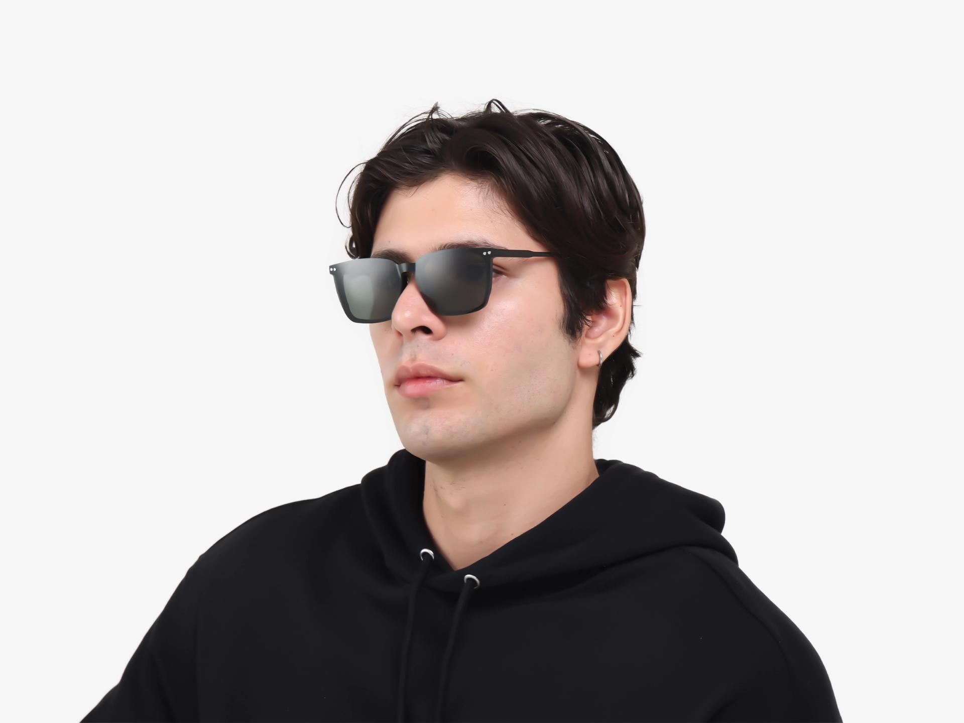 Black Square Frame With Yellow & Grey Clip-On