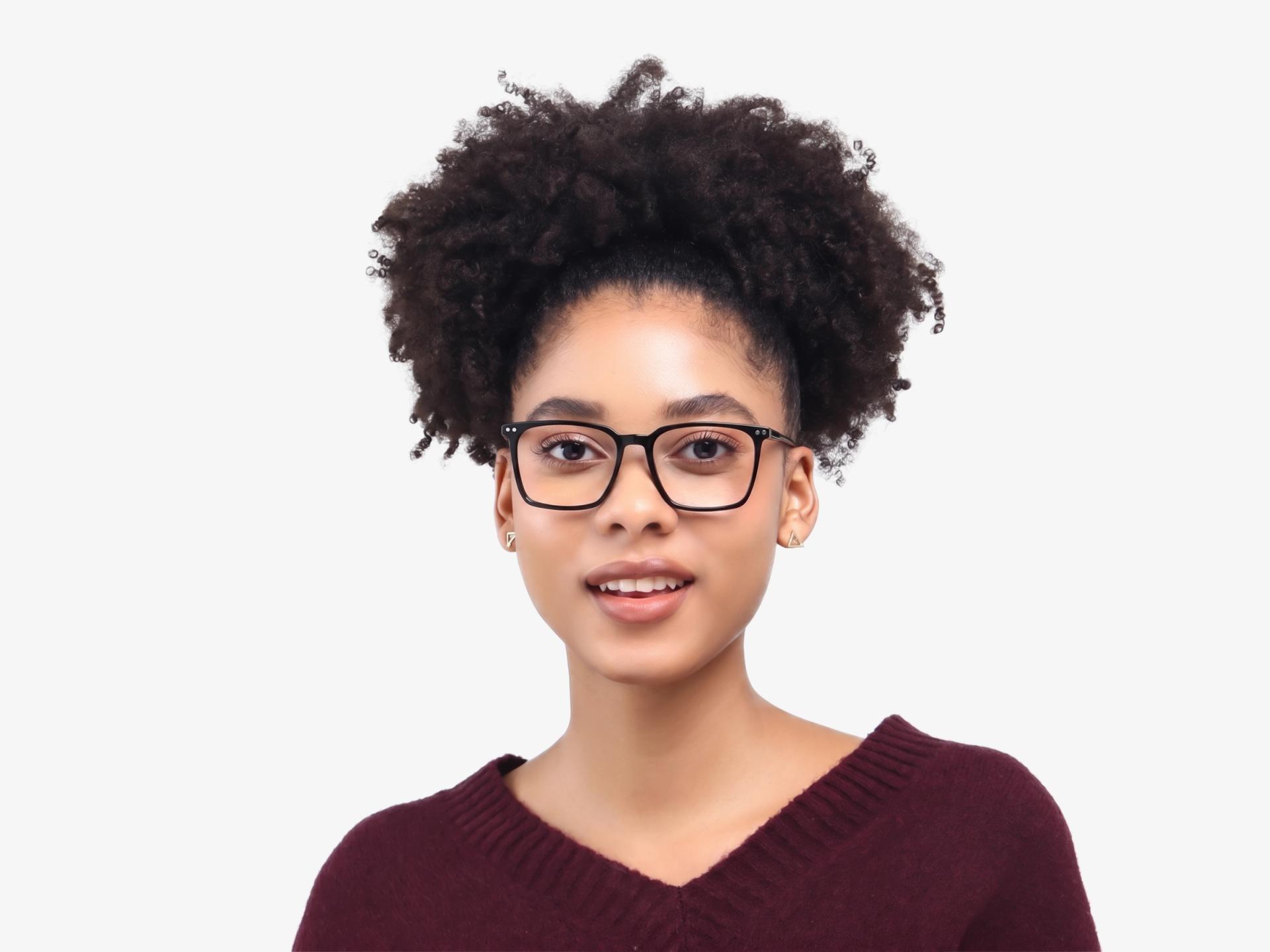 Black Square Frame With Yellow & Grey Clip-On