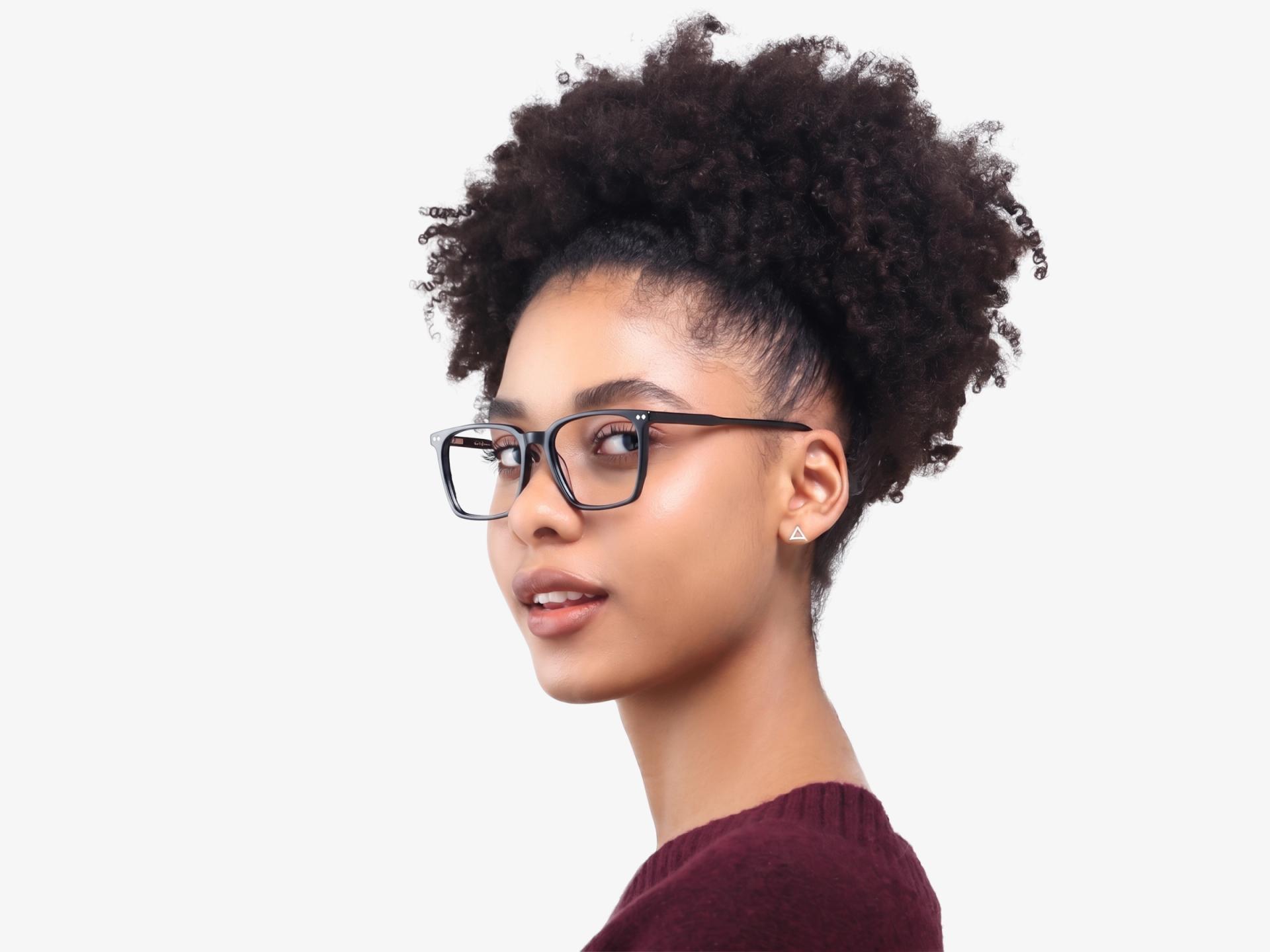 Black Square Frame With Yellow & Grey Clip-On