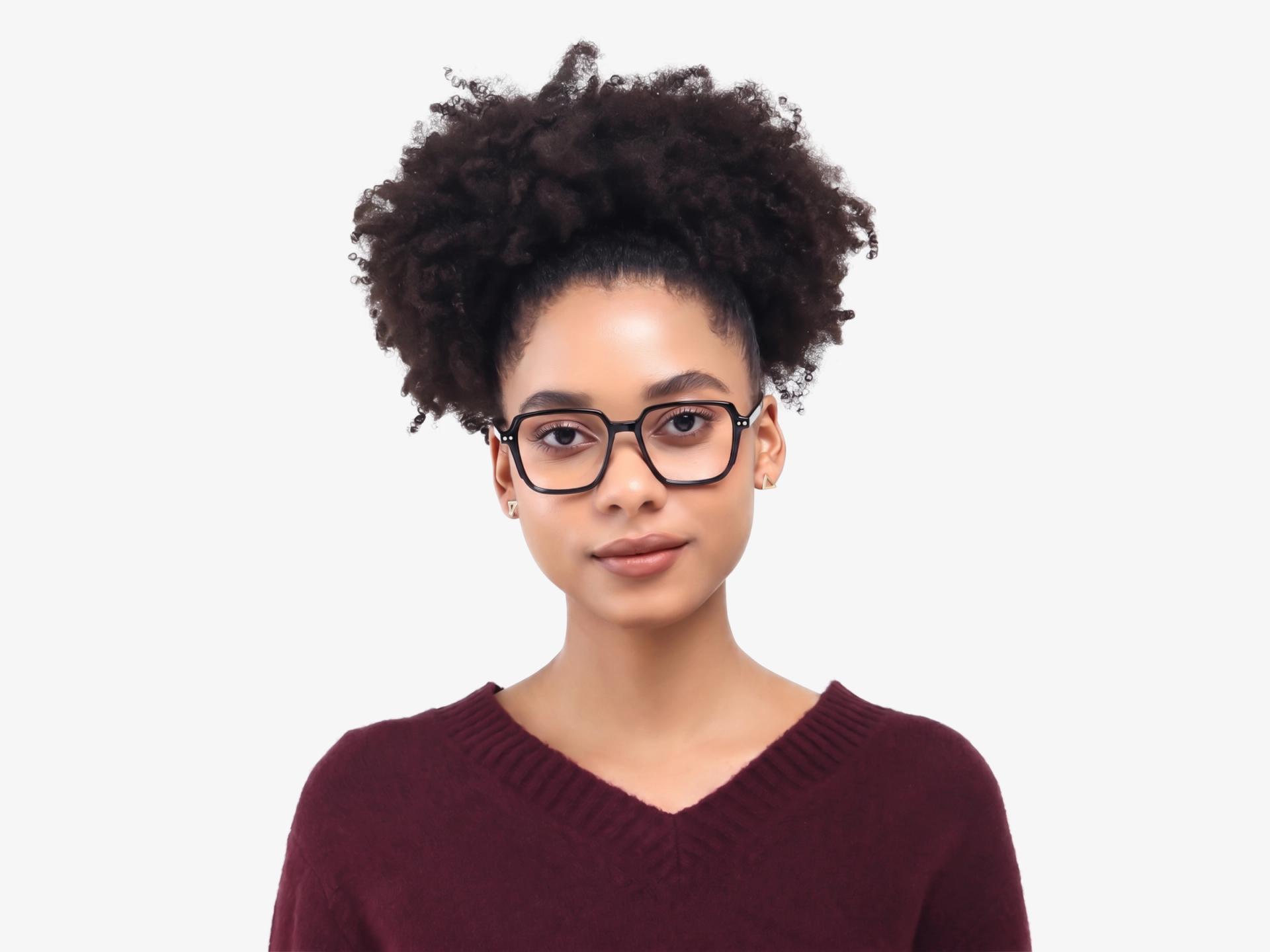 Black Clip-On Glasses – Magnetic Green & Yellow Lenses