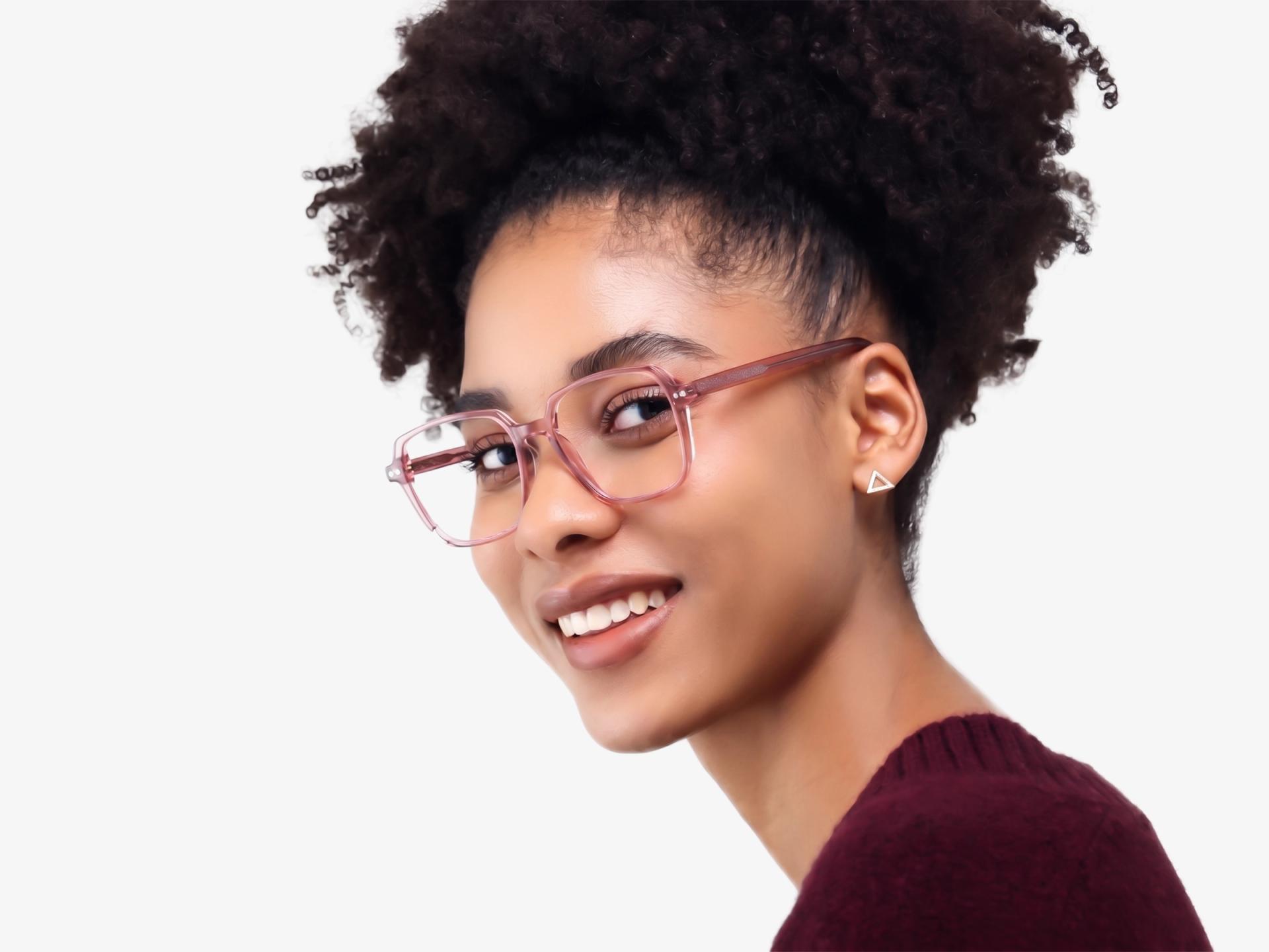Crystal Pink Magnetic Clip-On Glasses – Yellow & Grey