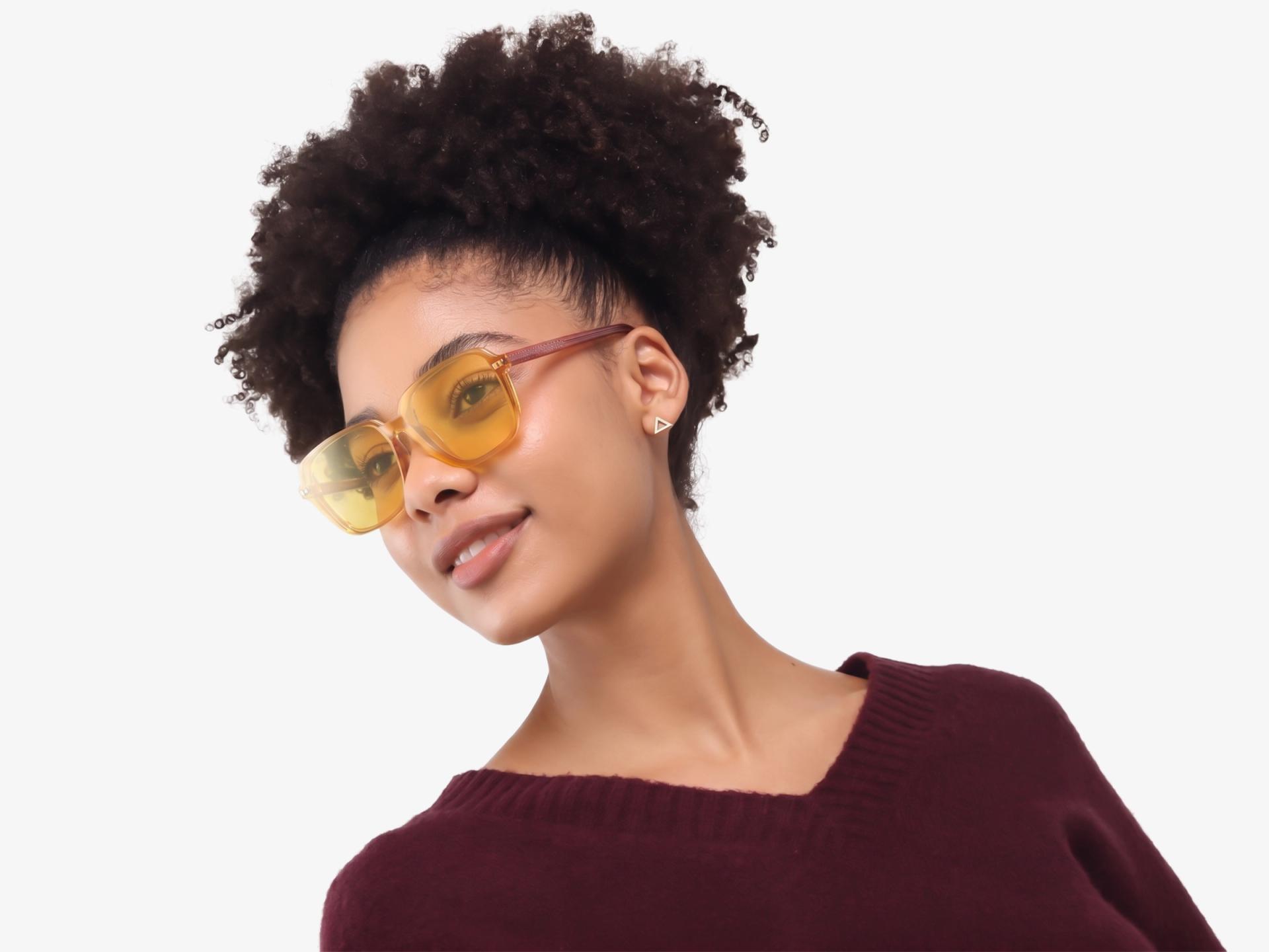 Crystal Pink Magnetic Clip-On Glasses – Yellow & Grey