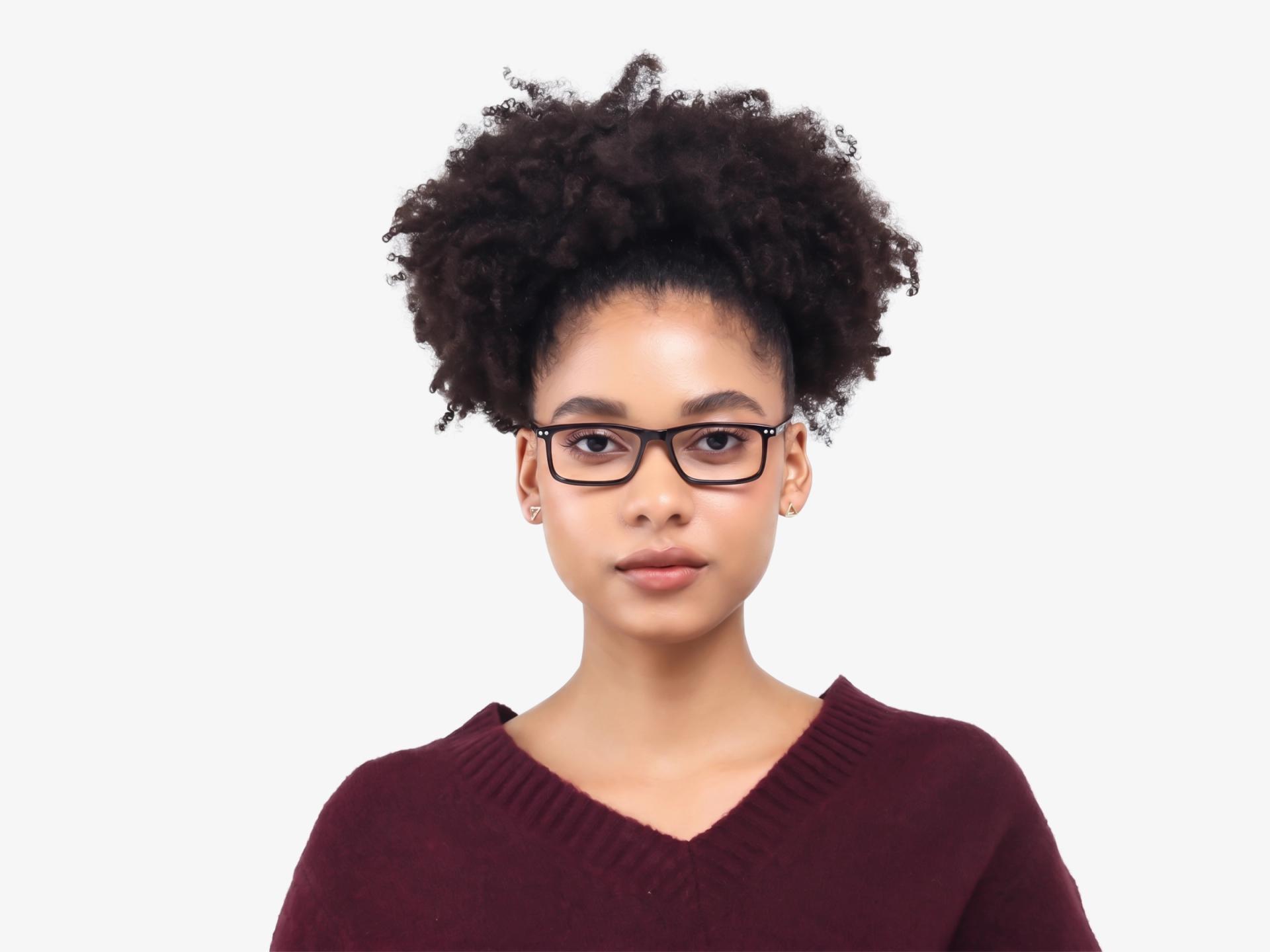 Black Rectangular Magnetic Clip-On Glasses – Yellow & Grey