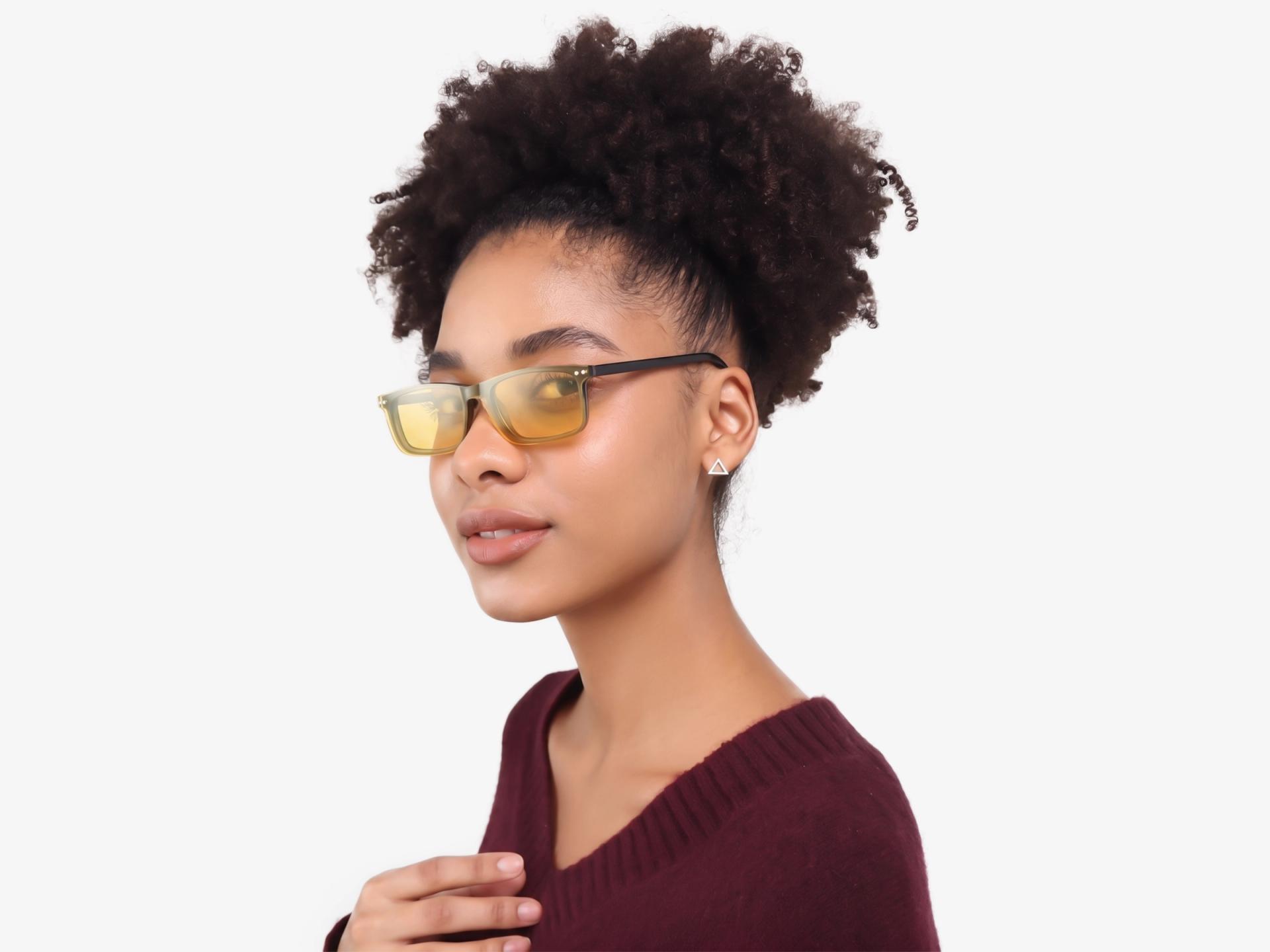 Magnetic Clip-On Prescription Glasses – Green & Yellow