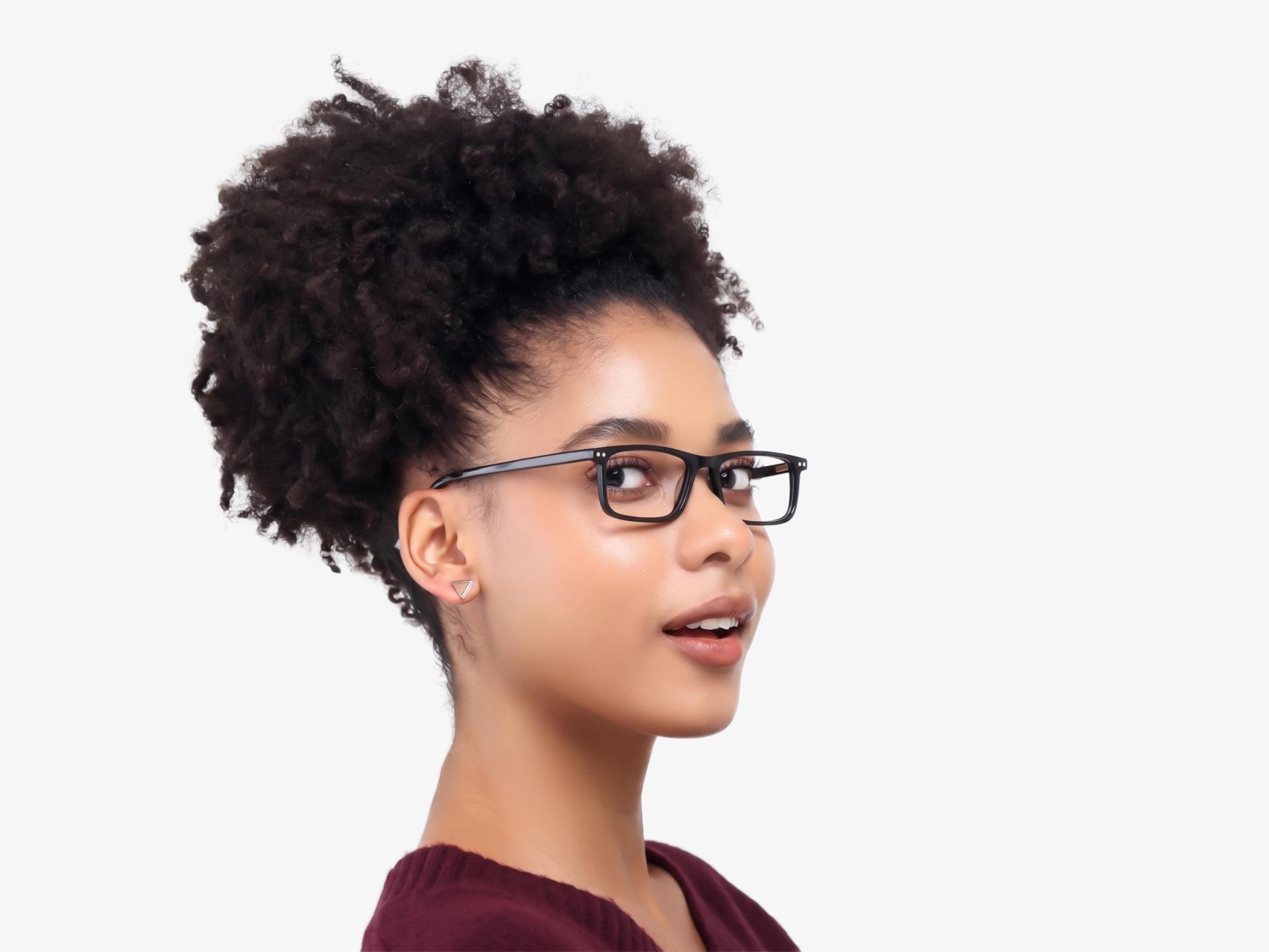 Black Rectangular Magnetic Clip-On Glasses – Yellow & Grey
