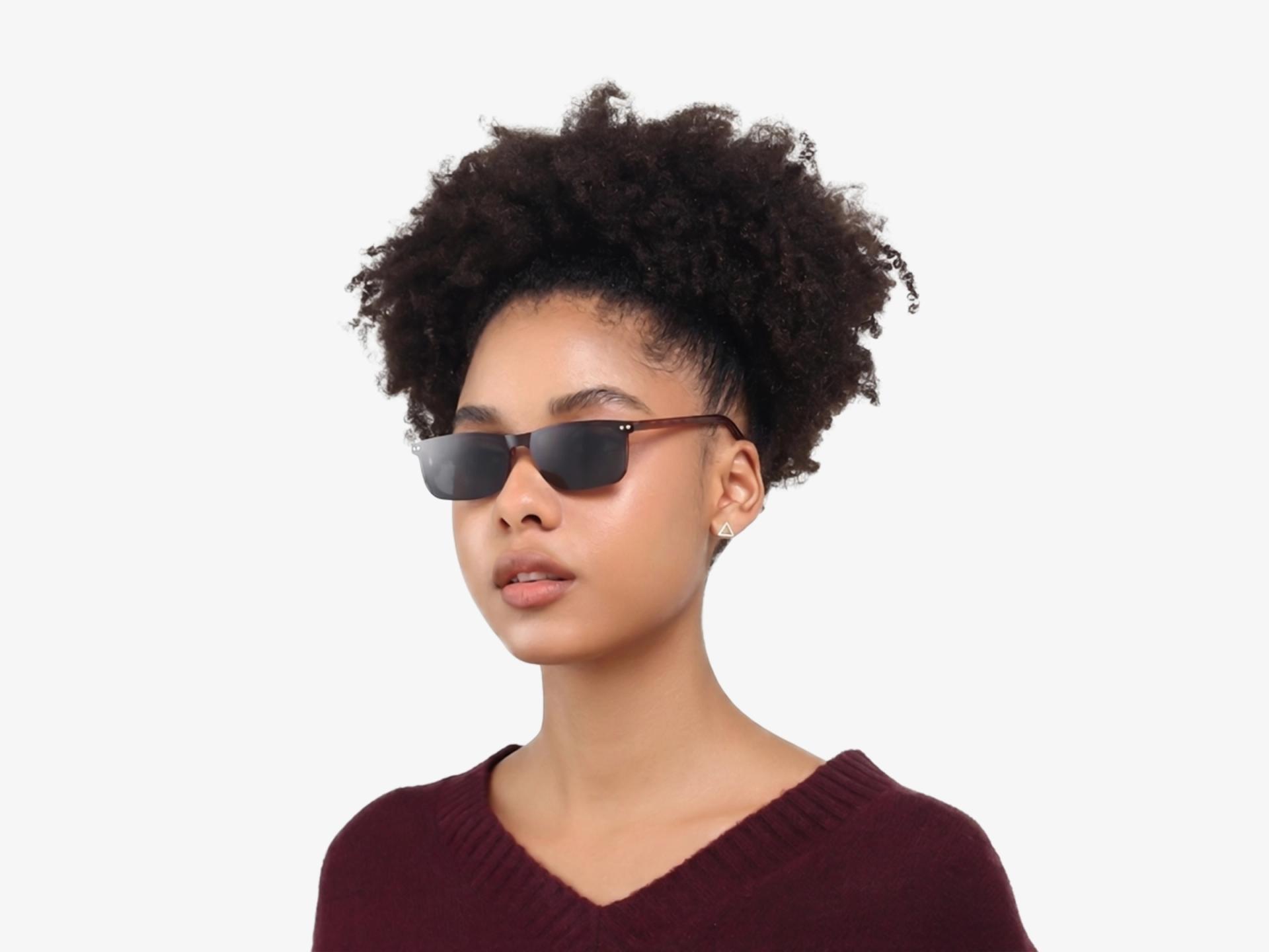 Crystal Rose Ombre Clip-On Glasses - Yellow & Dark Grey Lenses
