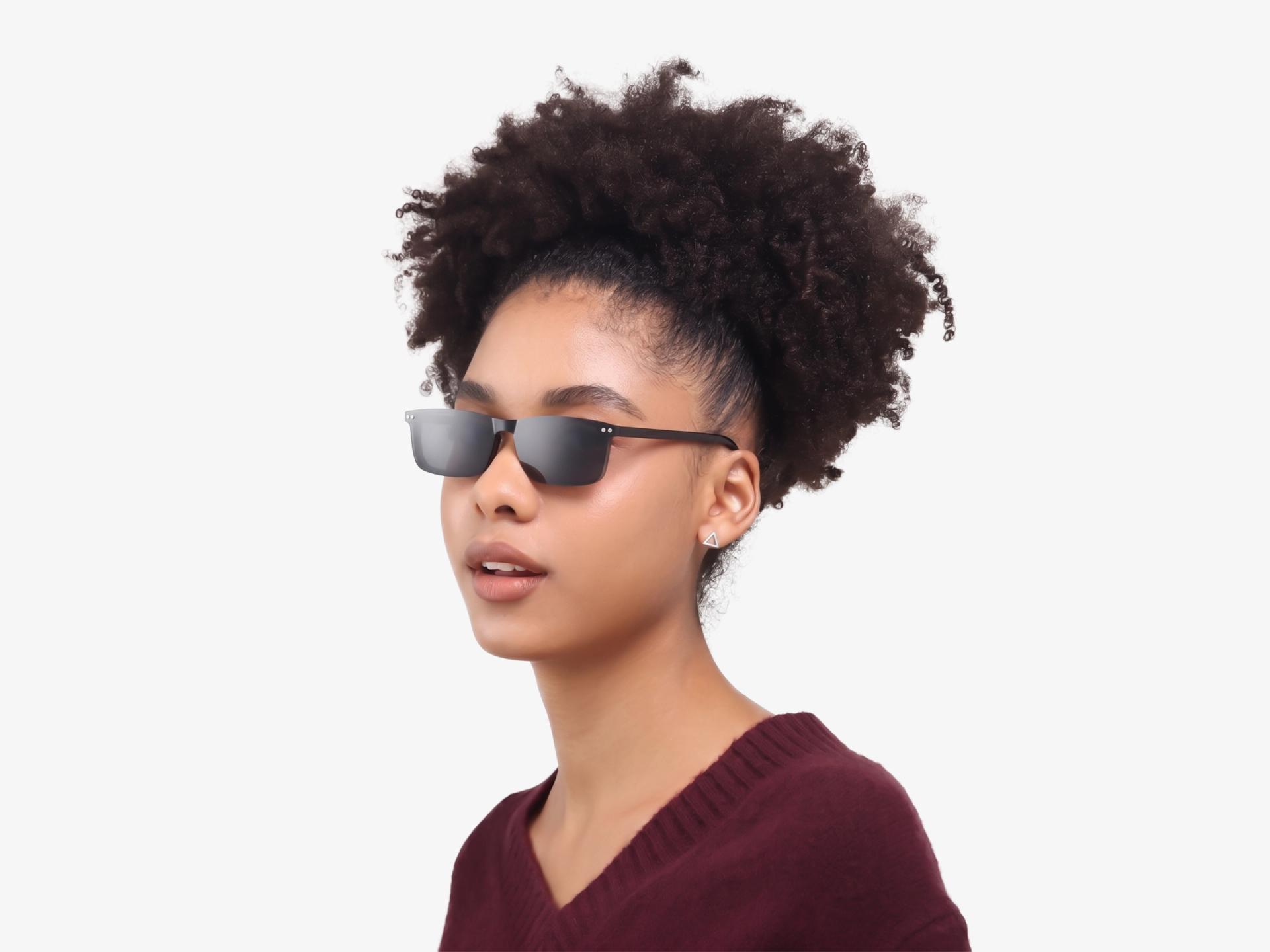 Crystal Grey Ombre Rectangle Clip-On Glasses