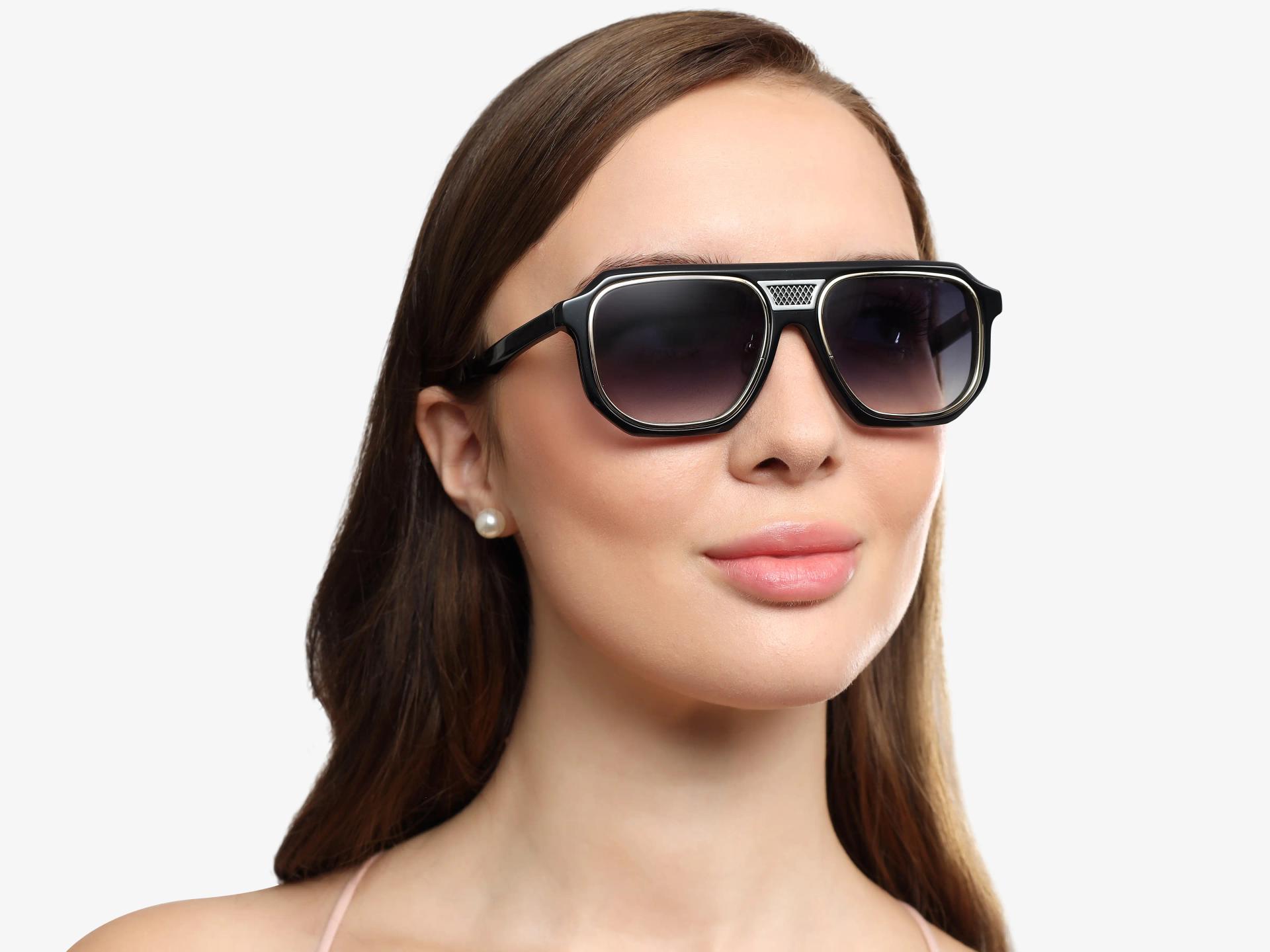 Black Vintage Frame With Grey Tint Sunglasses