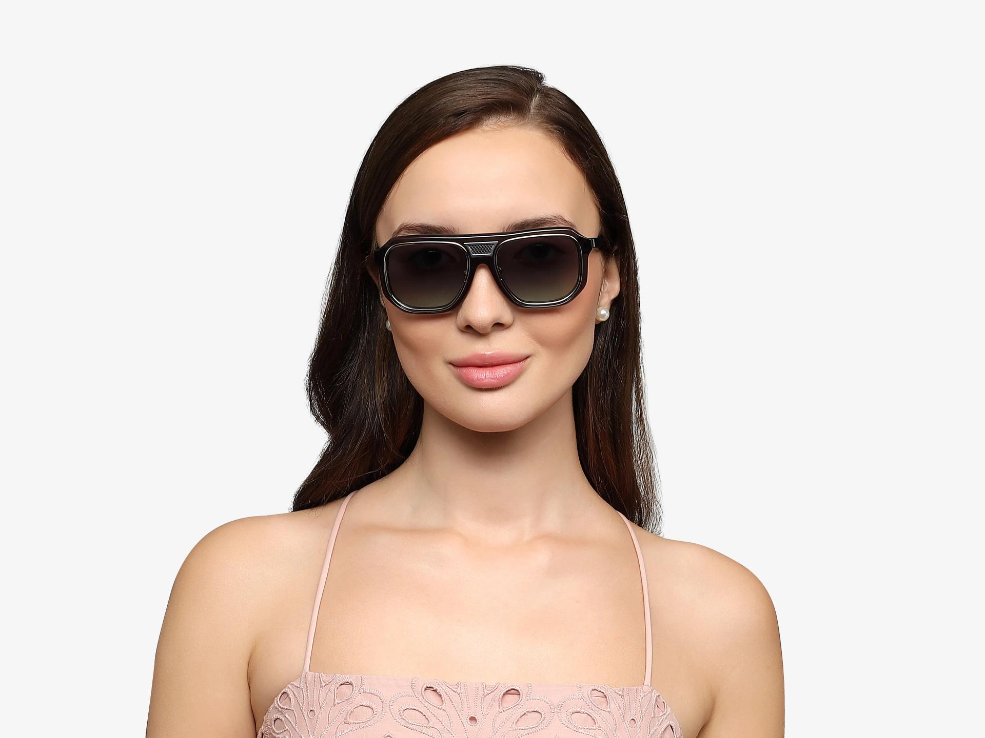 Grey vintage square Sunglasses With Grey Tint