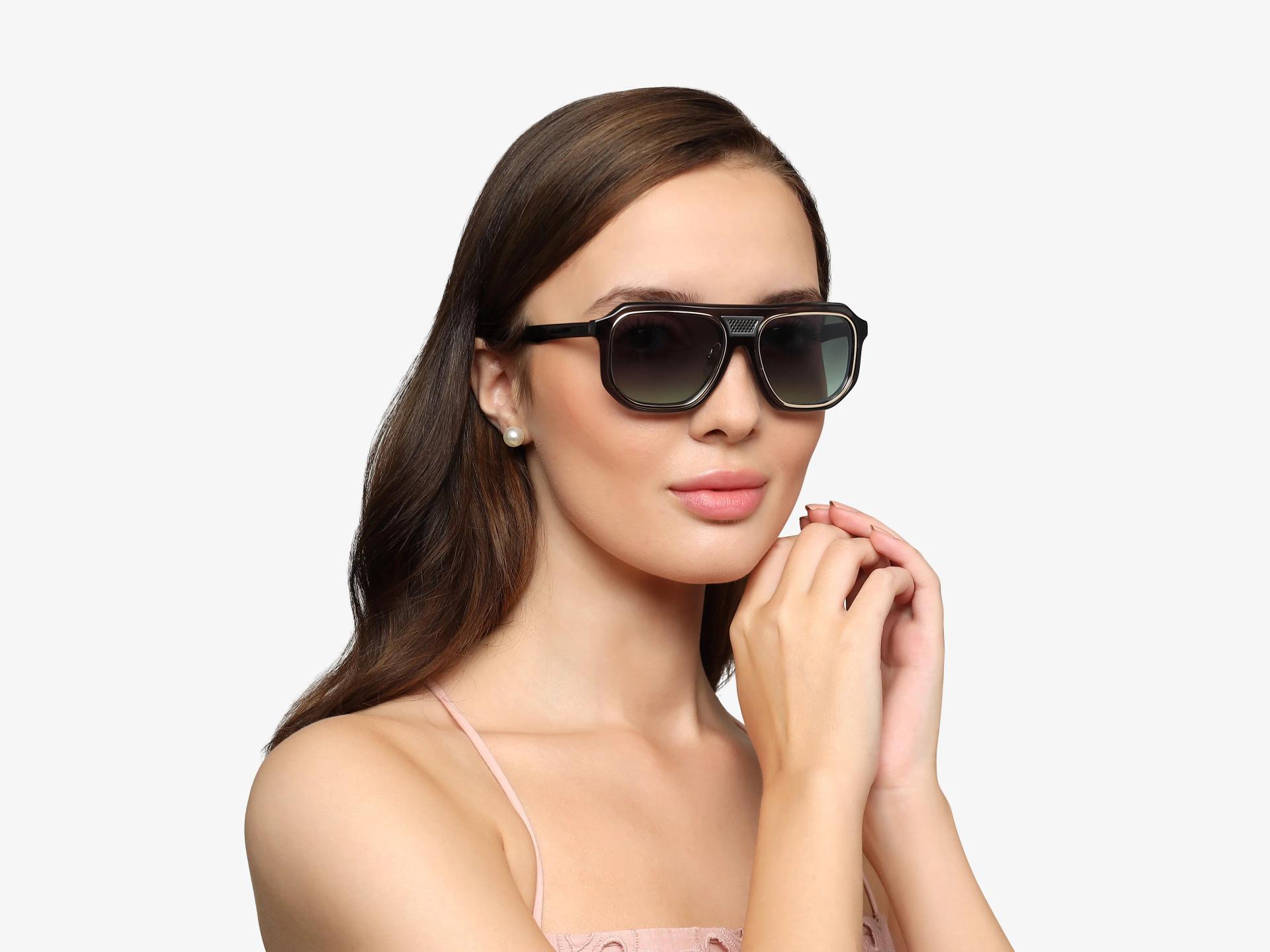 Grey vintage square Sunglasses With Grey Tint