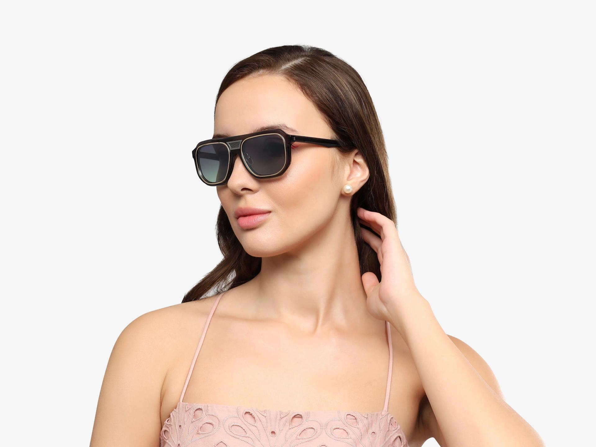 Grey vintage square Sunglasses With Grey Tint