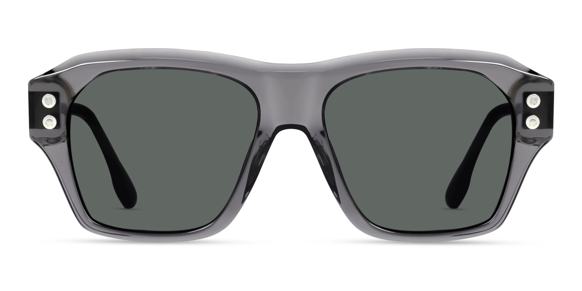 Crystal Grey Frame With Grey Tint Square Sunglasses