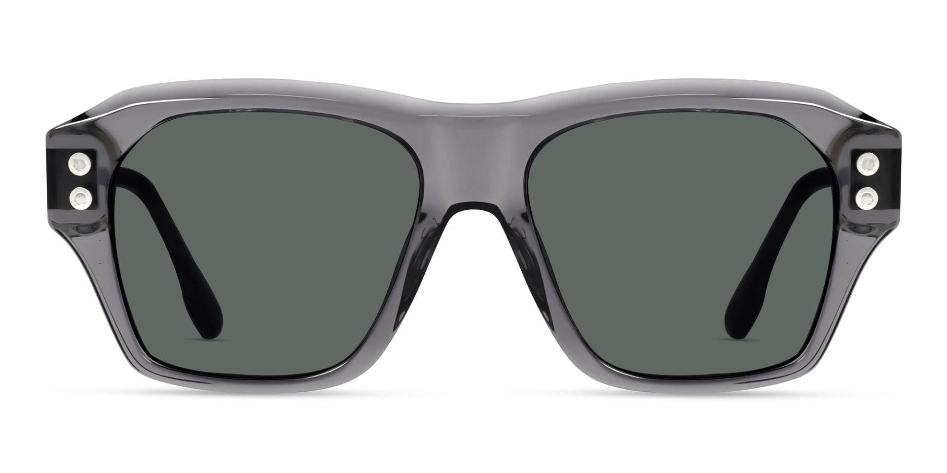 Crystal Grey Frame With Grey Tint Square Sunglasses