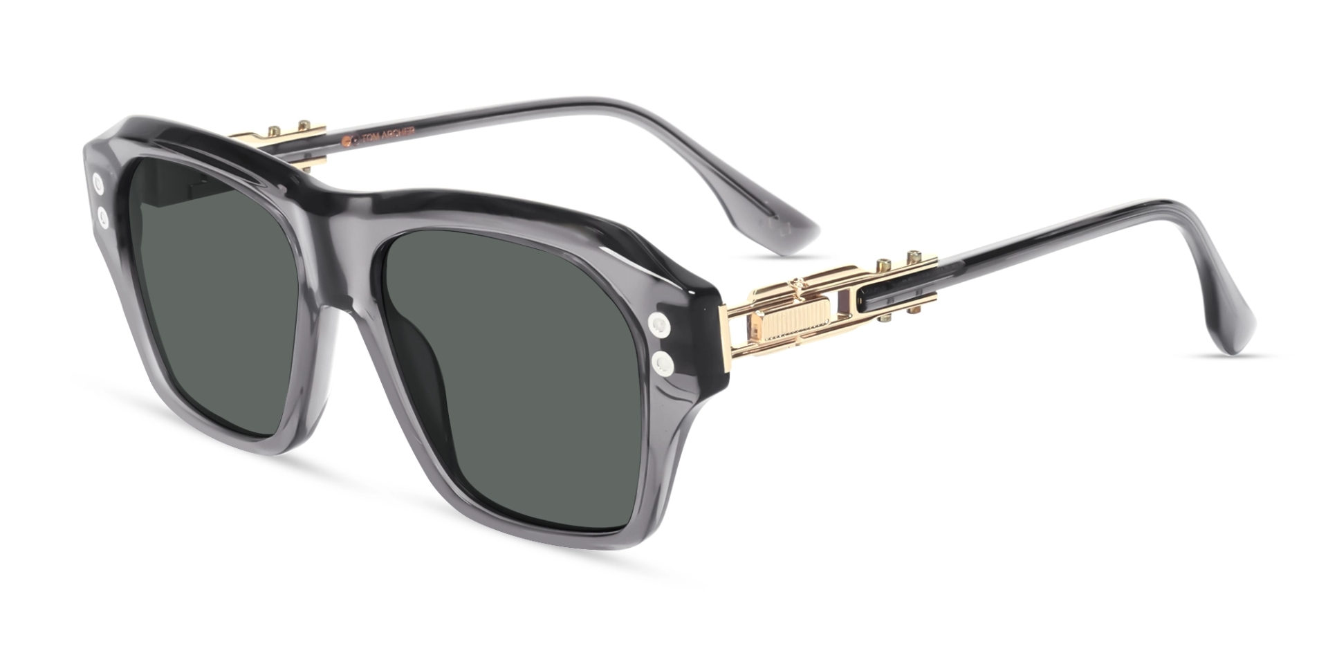 Crystal Grey Frame With Grey Tint Square Sunglasses