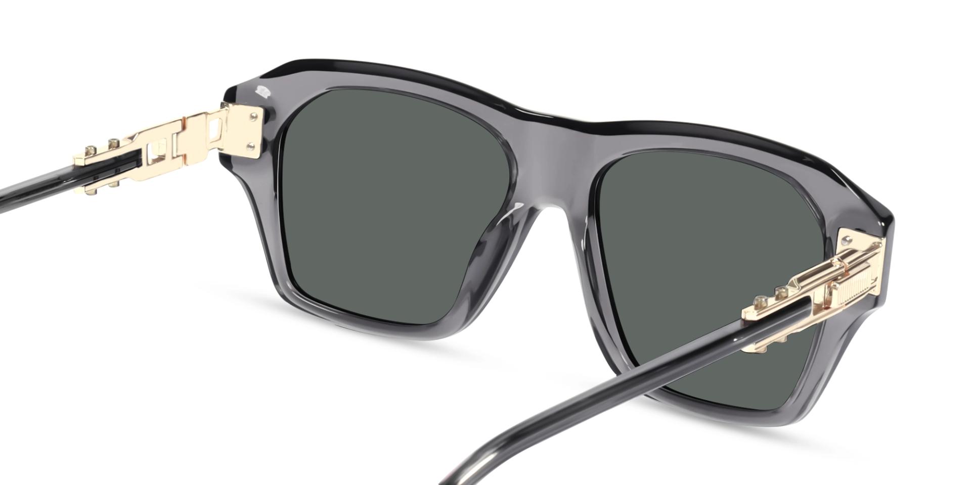 Crystal Grey Frame With Grey Tint Square Sunglasses
