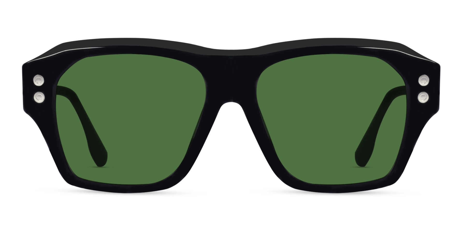 Black & Green Frame With Green Tint Square Sunglasses Black & Green Frame With Green Tint Square Sunglasses