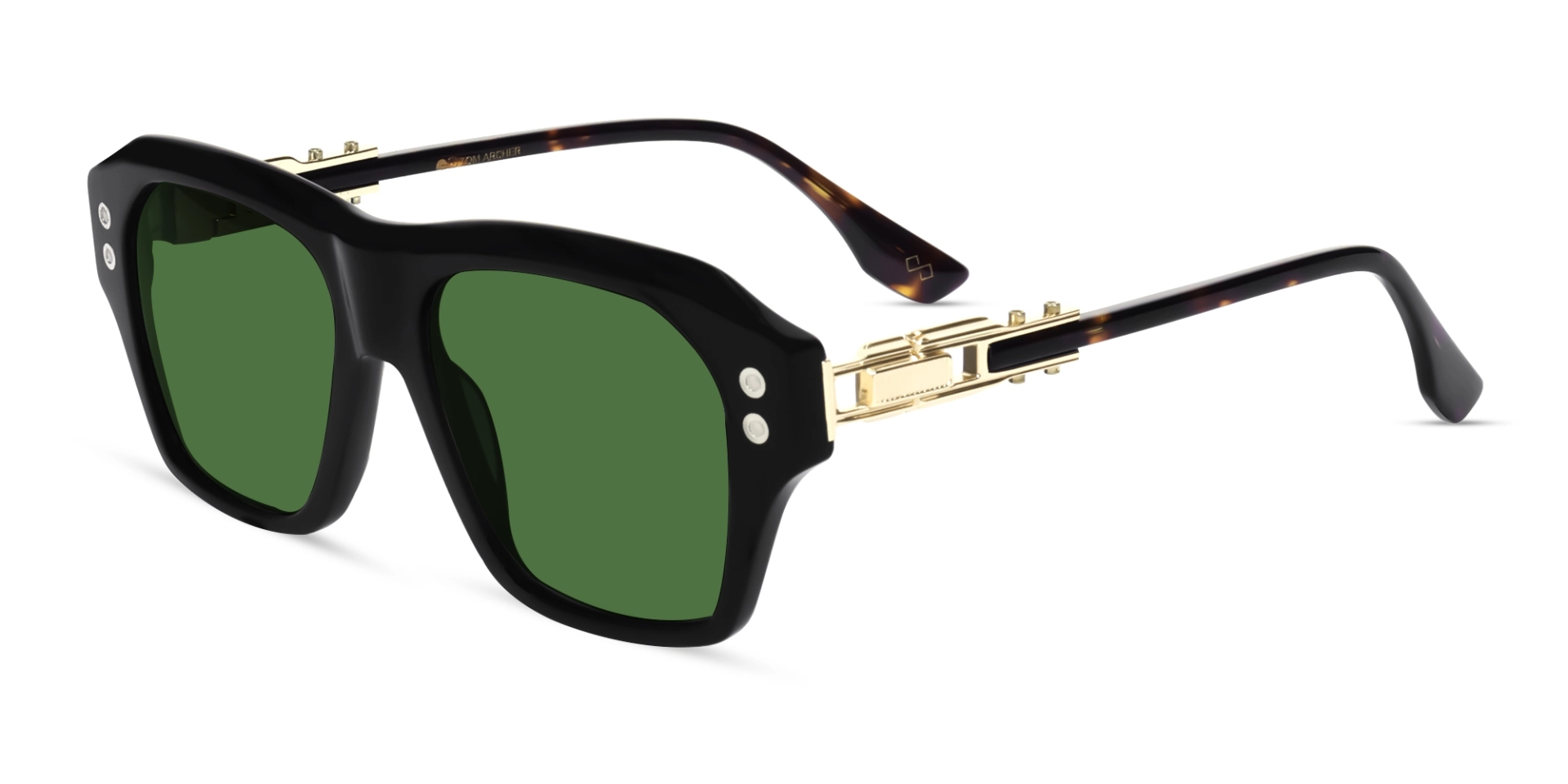 Black & Green Frame With Green Tint Square Sunglasses Black & Green Frame With Green Tint Square Sunglasses
