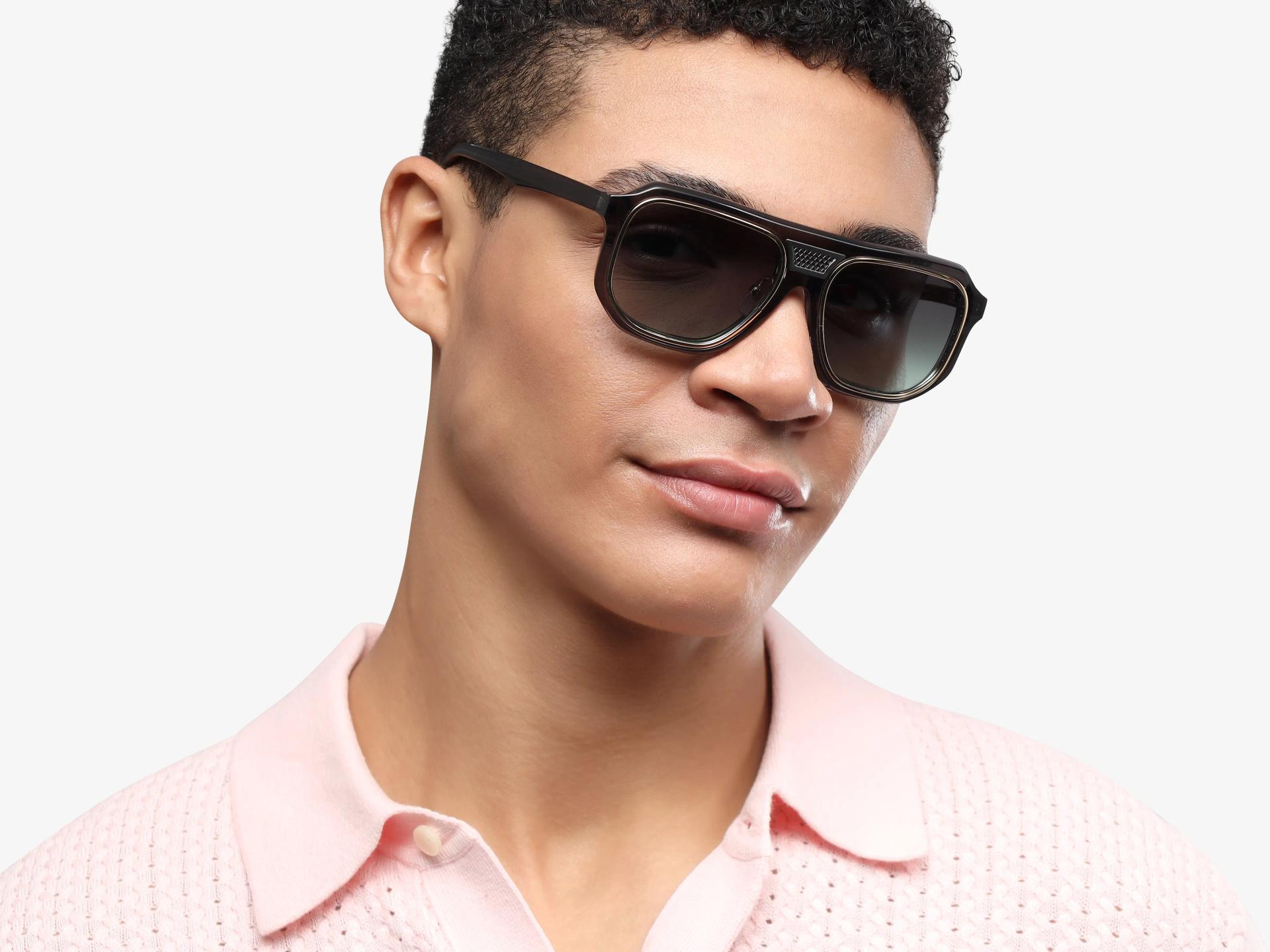 Grey vintage square Sunglasses With Grey Tint