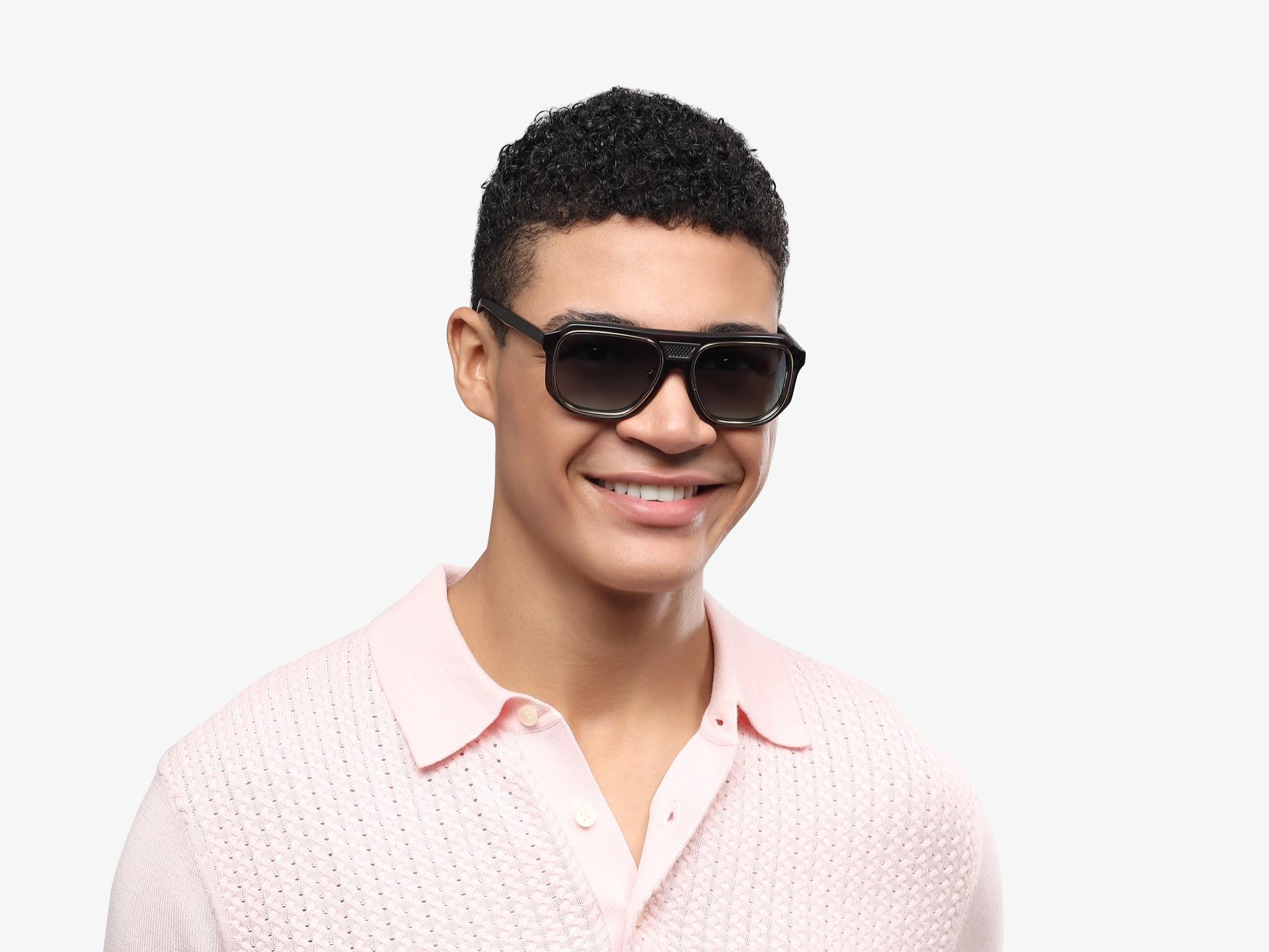 Grey vintage square Sunglasses With Grey Tint