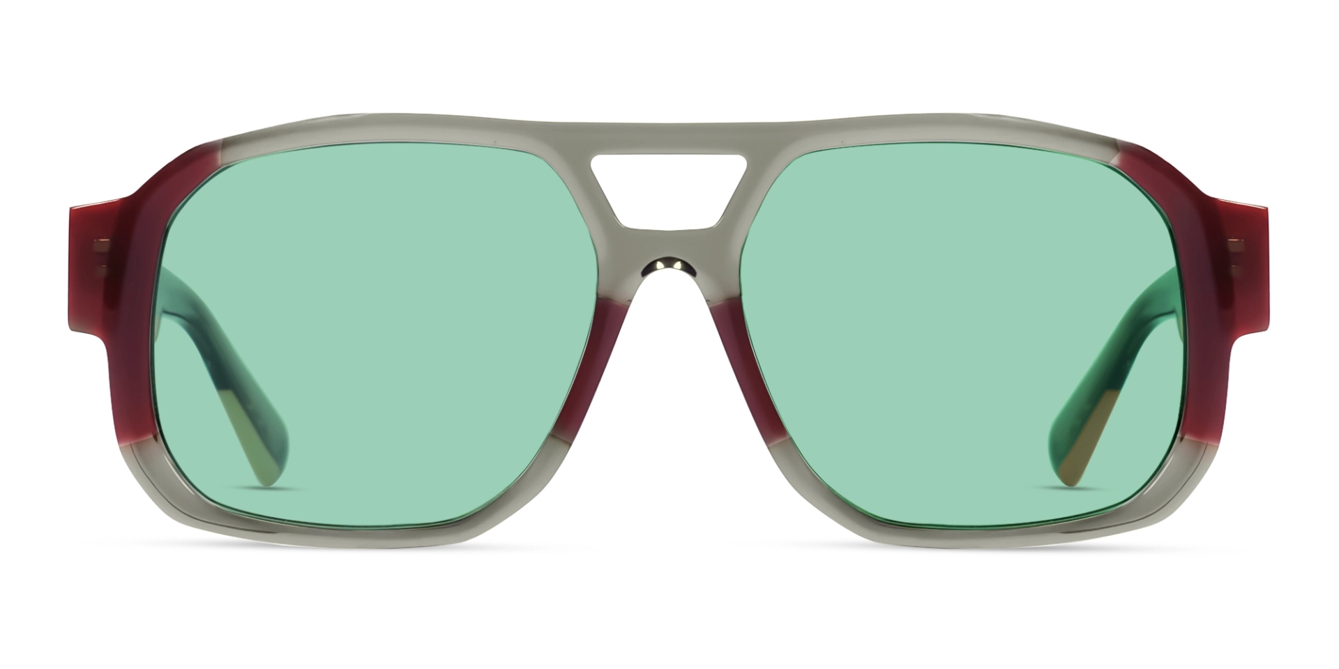 Crystal Brown & Orange Thick Square Sunglasses