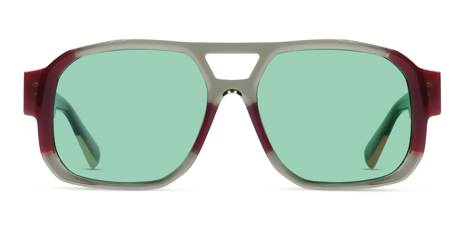 Crystal Brown & Orange Thick Square Sunglasses