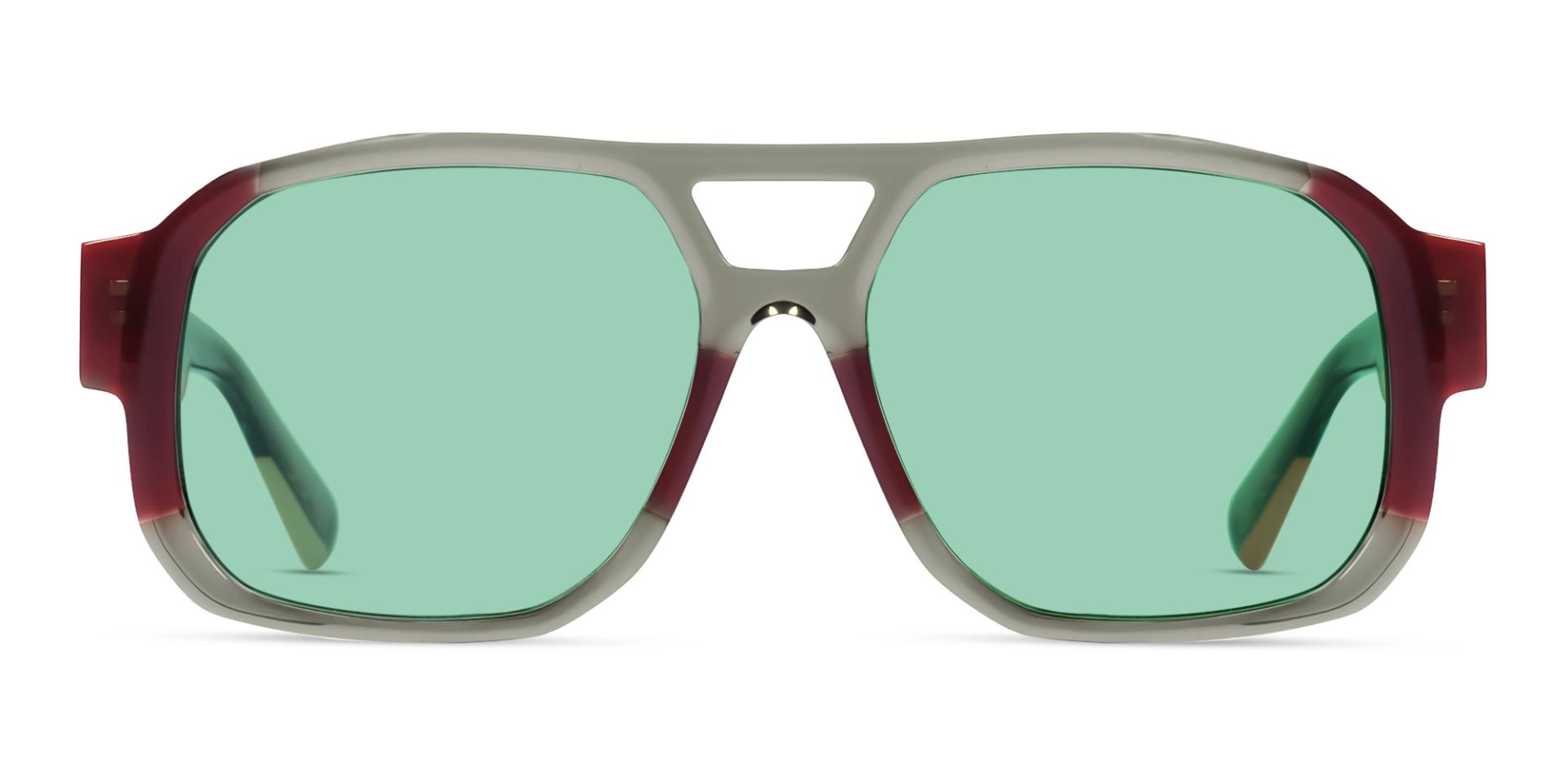 Crystal Brown & Orange Thick Square Sunglasses