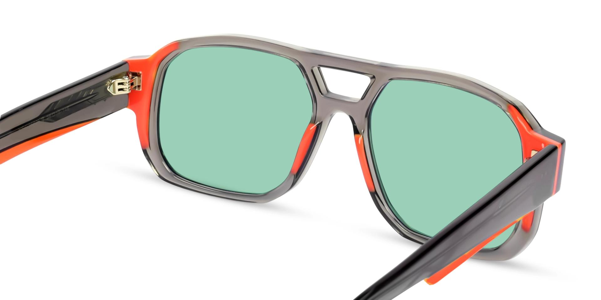 Crystal Brown & Orange Thick Square Sunglasses