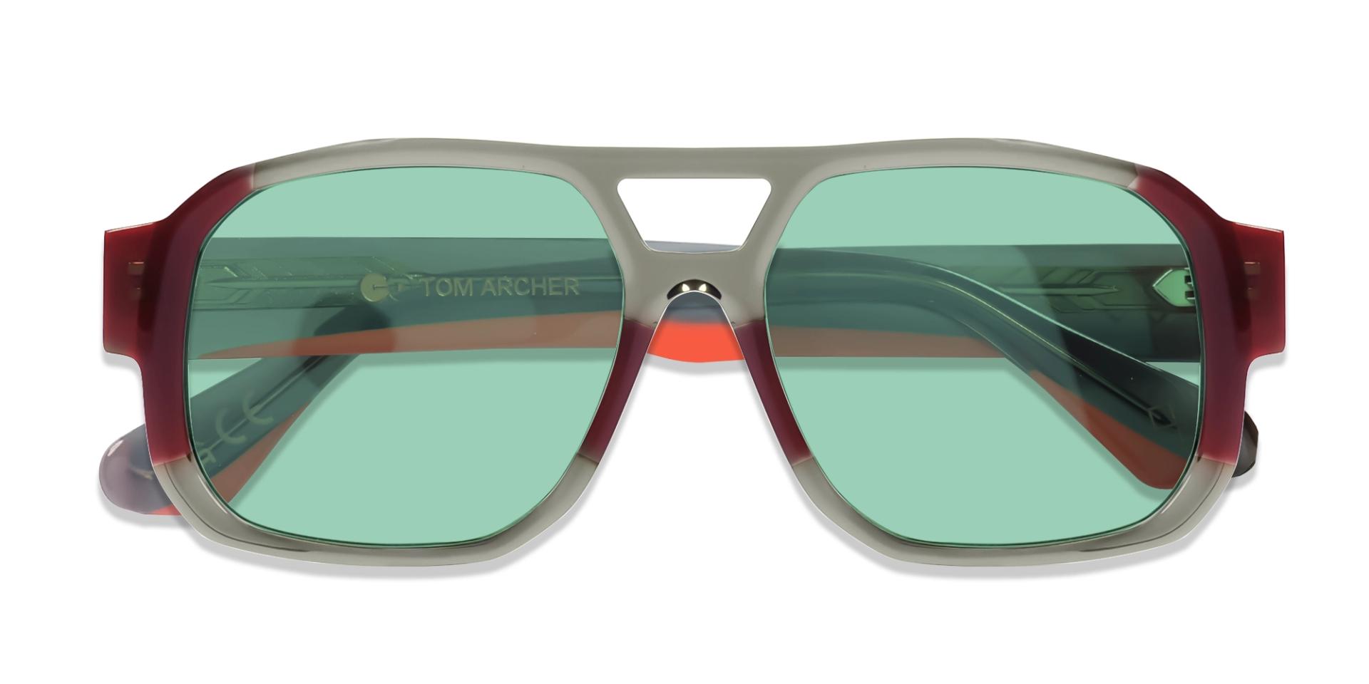 Crystal Brown & Orange Thick Square Sunglasses