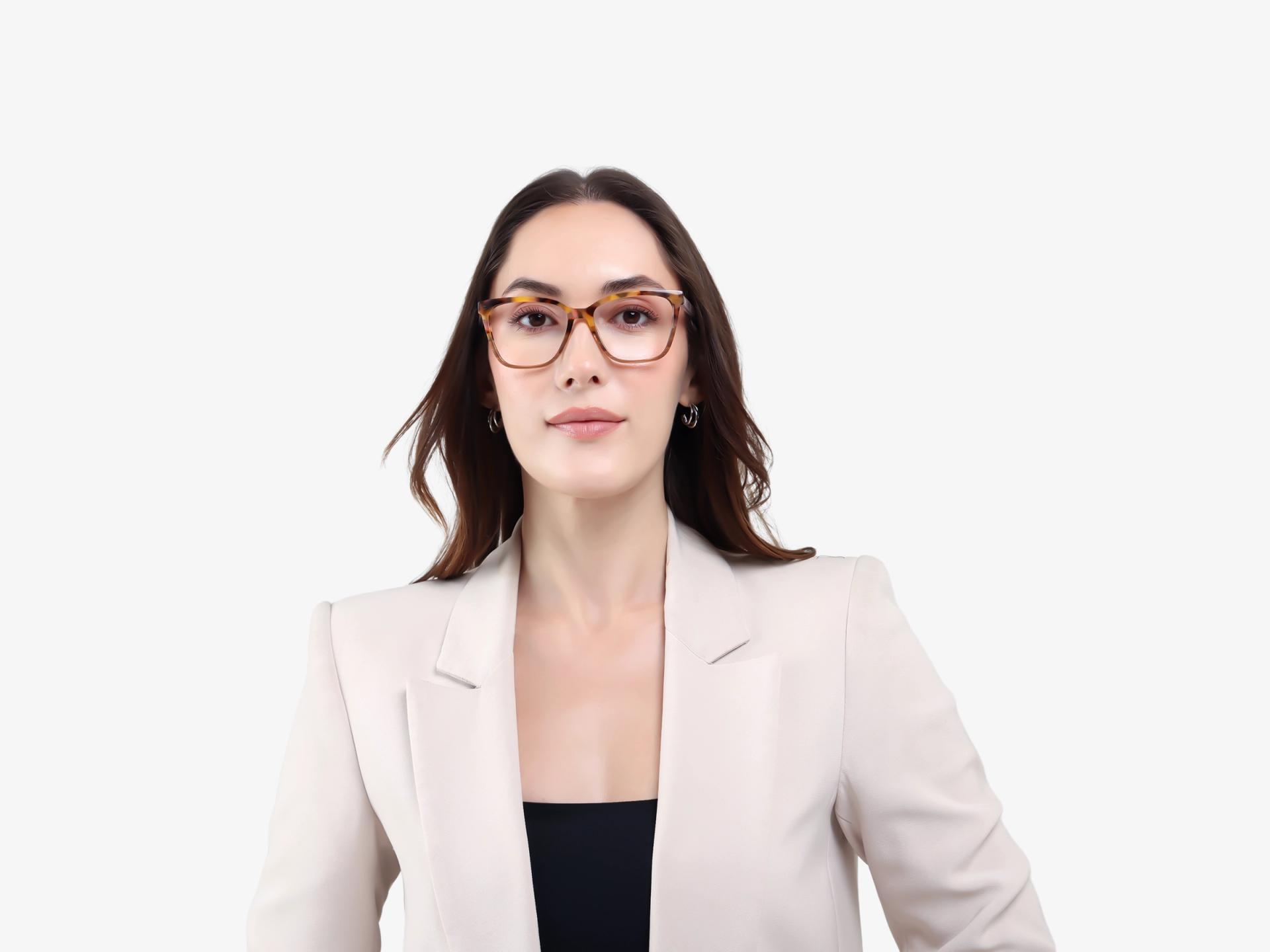 Yellow Tortoise & Brown Cateye Fullrim Glasses
