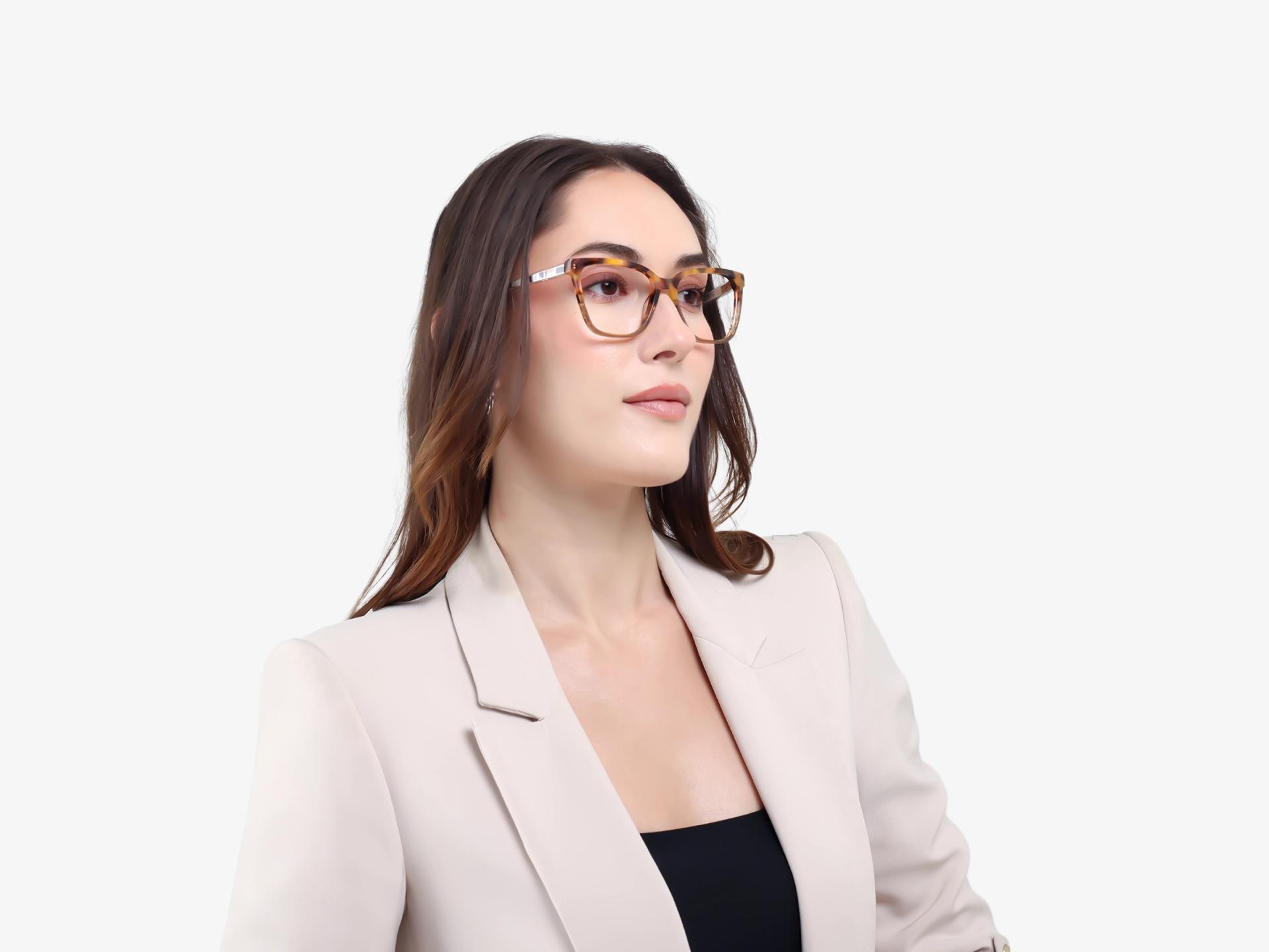 Yellow Tortoise & Brown Cateye Fullrim Glasses